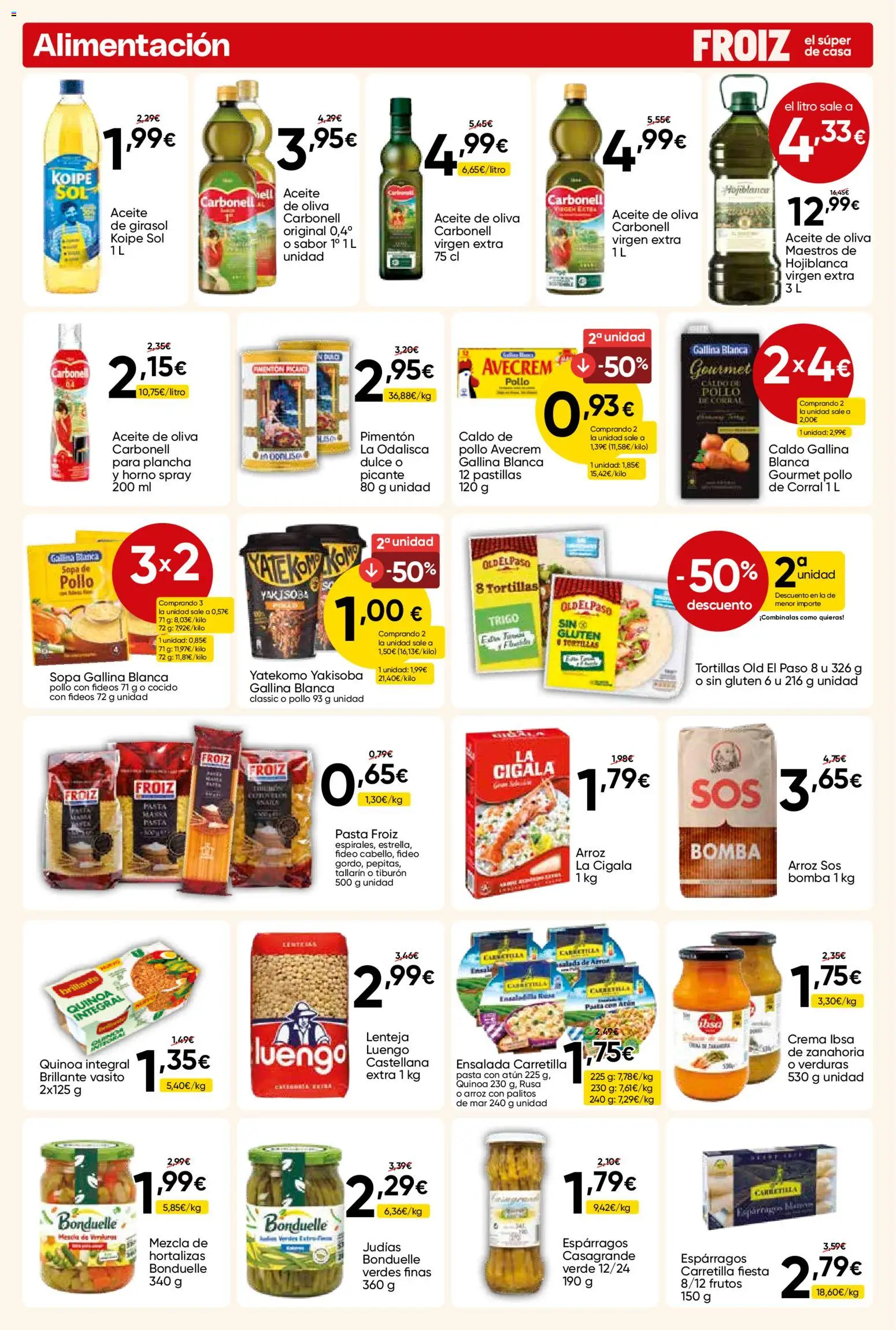 Froiz folleto │ válido desde el 15/10/2026 | Página: 10 | Productos: Aceite, Pasta, Zanahoria, Ensalada