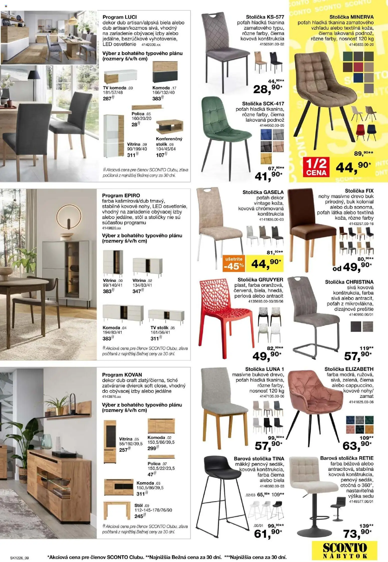 Nové Sconto nábytok akcie – leták je platný od 23.09.2026 | Strana: 9 | Produkty: Nábytok, Barová stolička, Tv, Stoličky