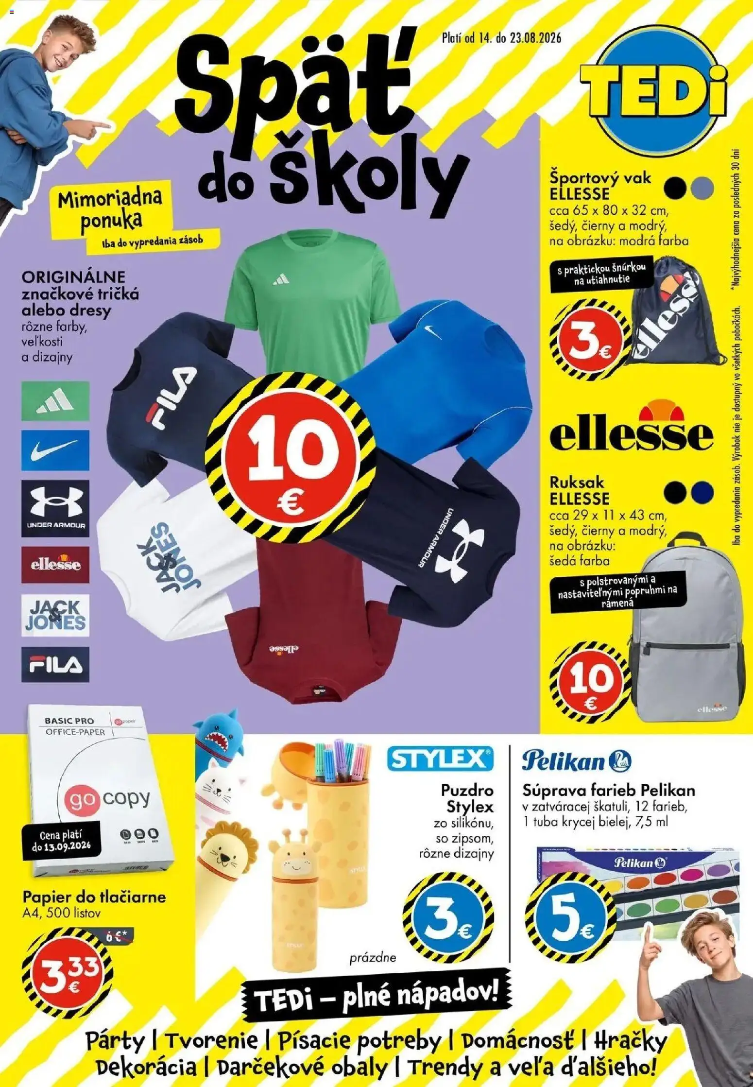 TEDi späť do školy od 14.08.2026 → Aktuálna ponuka online | Strana: 1 | Produkty: Píla, Tlačiarne, Puzdro