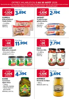 Costco - Prévisualisation de Costco catalogue valide à partir de 03/08/2026 | Page: 15 | Produits: Florelli, Poivrons, Moutarde, Burger