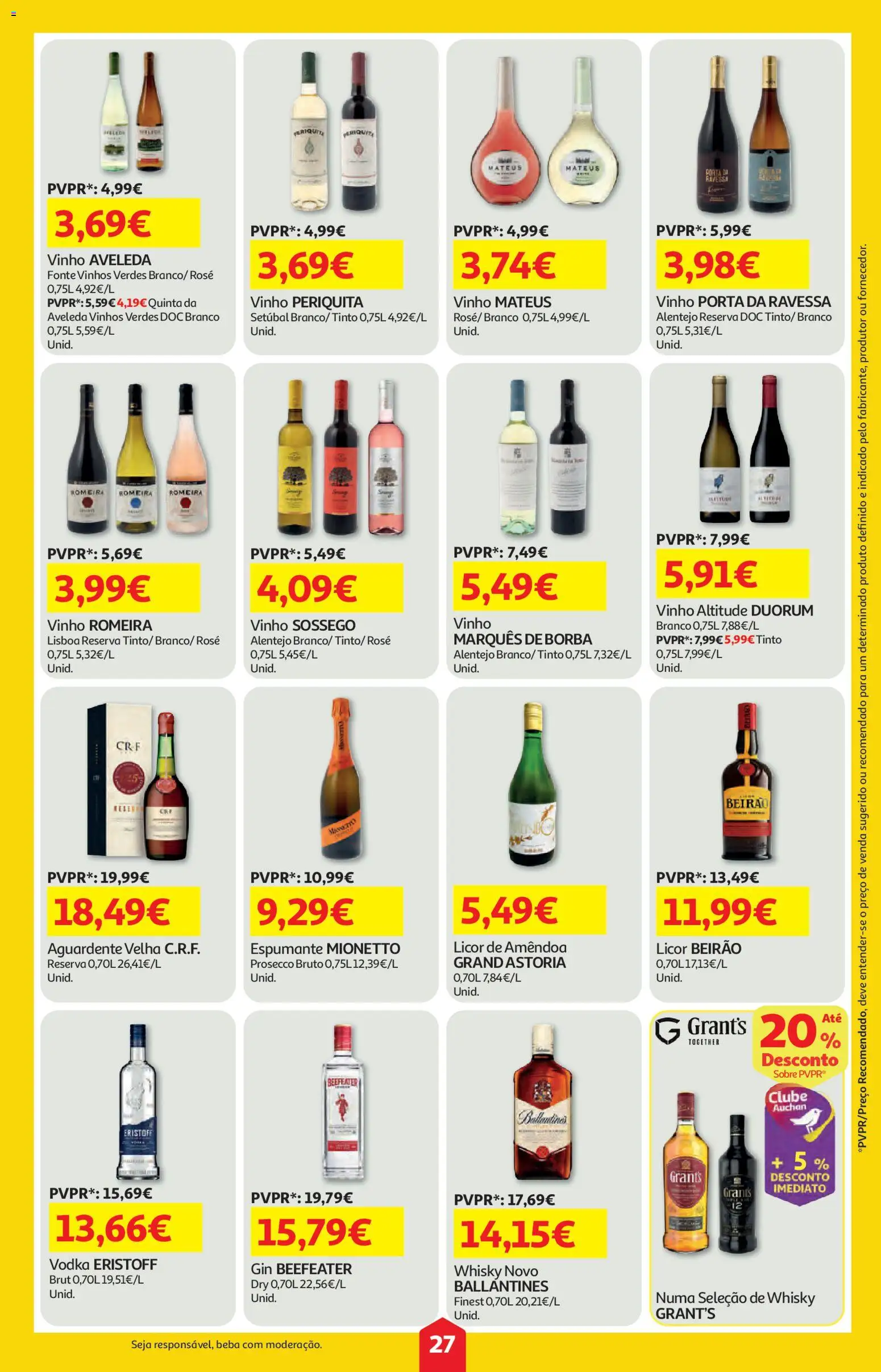 Auchan folheto │ válido de 18.06.2026 | Página: 27 | Produtos: Whisky, Prosecco, Licor, Gin