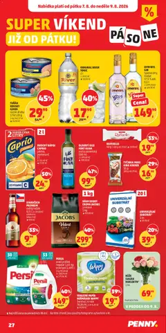 Náhled letáku KÁVA VELVET CREMA JACOBS, zrnková, 1 kg od 05.08.2026 | Strana: 27