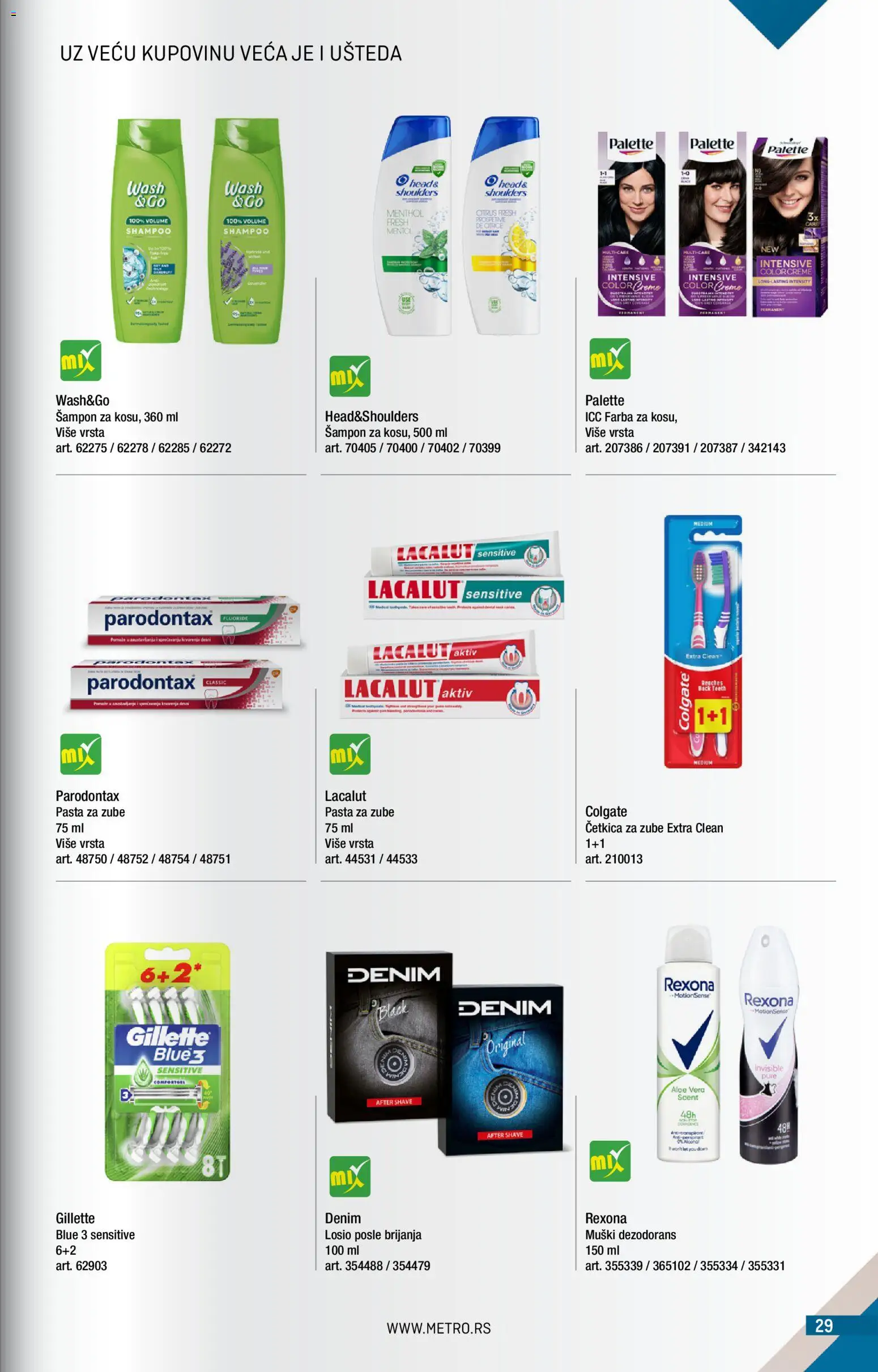 Metro katalog - važi od 01.11.2026 | Strana: 29 | Proizvode: Gillette, Pasta, Parodontax, Pasta za zube