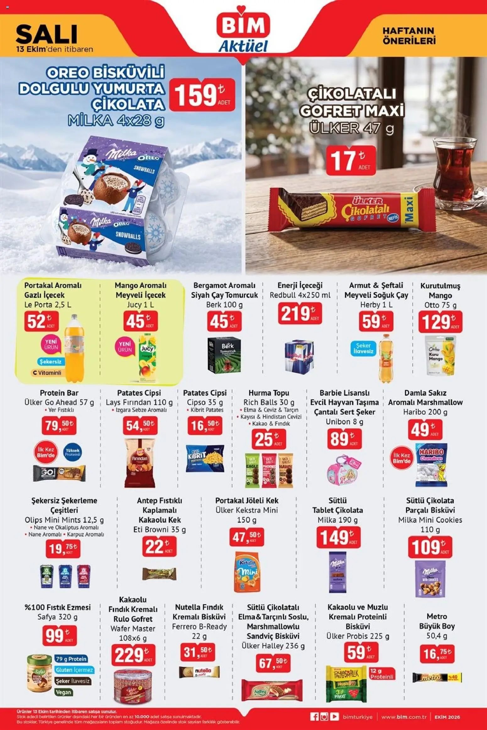BİM - Katalog Salı - 13 Ekim 2026 tarihinden itibaren geçerlidir | Sayfa: 1 | Ürünler: Tarçın, Şeftali, Hurma, Soğuk çay