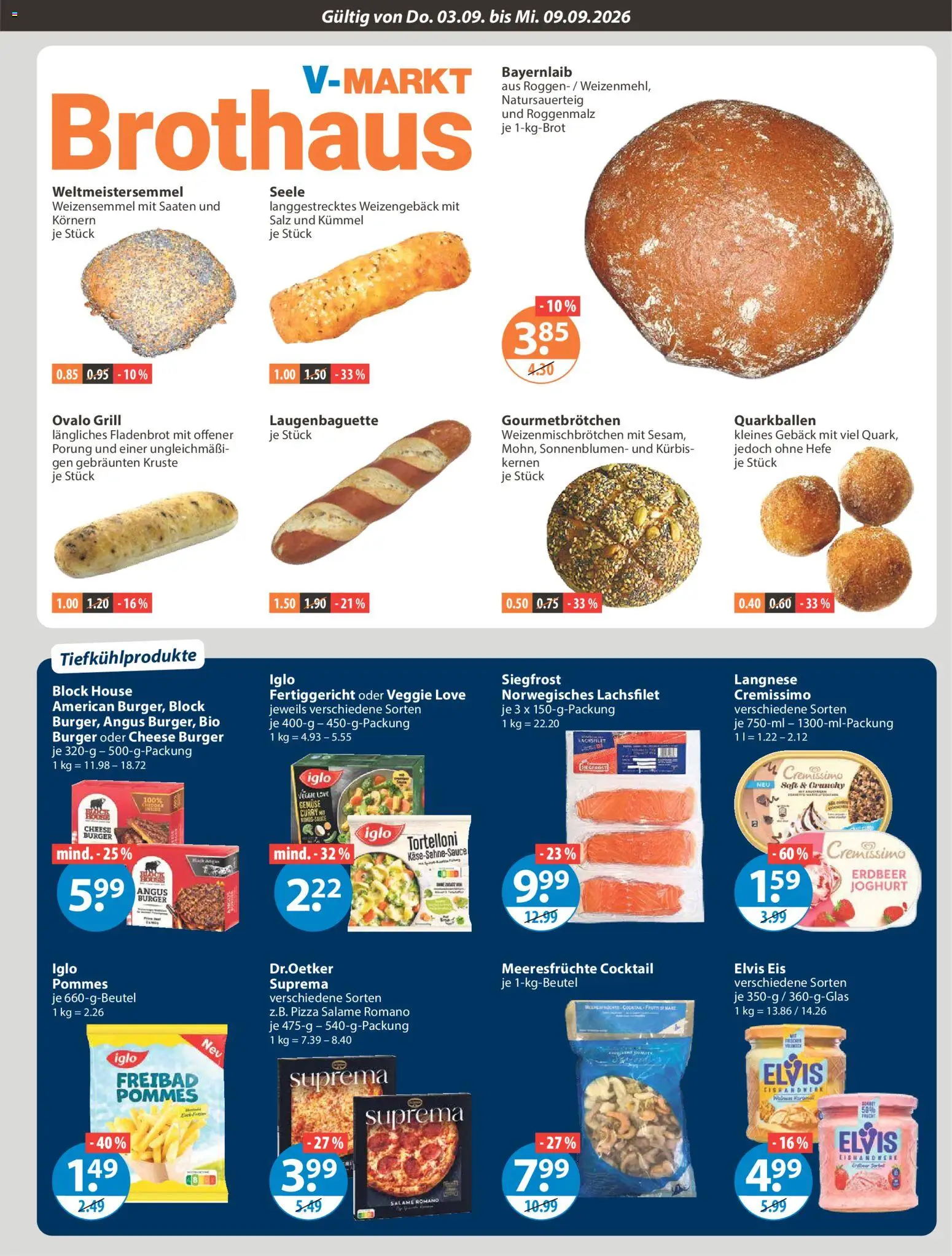 V-Markt Angebote – gültig ab 03.09.2026 | Seite: 5 | Produkte: Grill, Pommes, Pizza, Eis