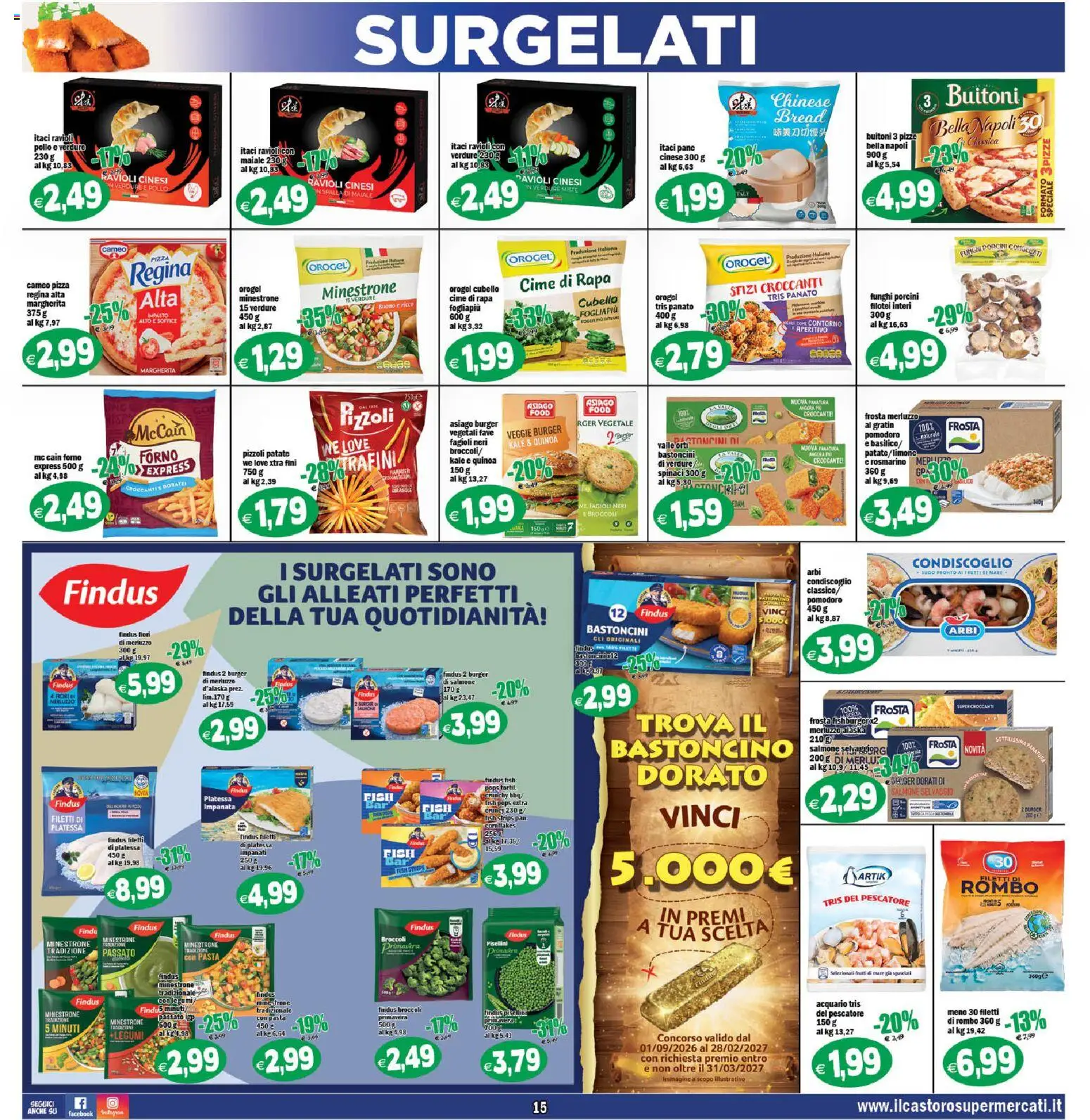 Volantino Il Castoro del 23/09/2026 | Pagina: 15 | Prodotti: Pizza, Maiale, Fagioli, Verdure