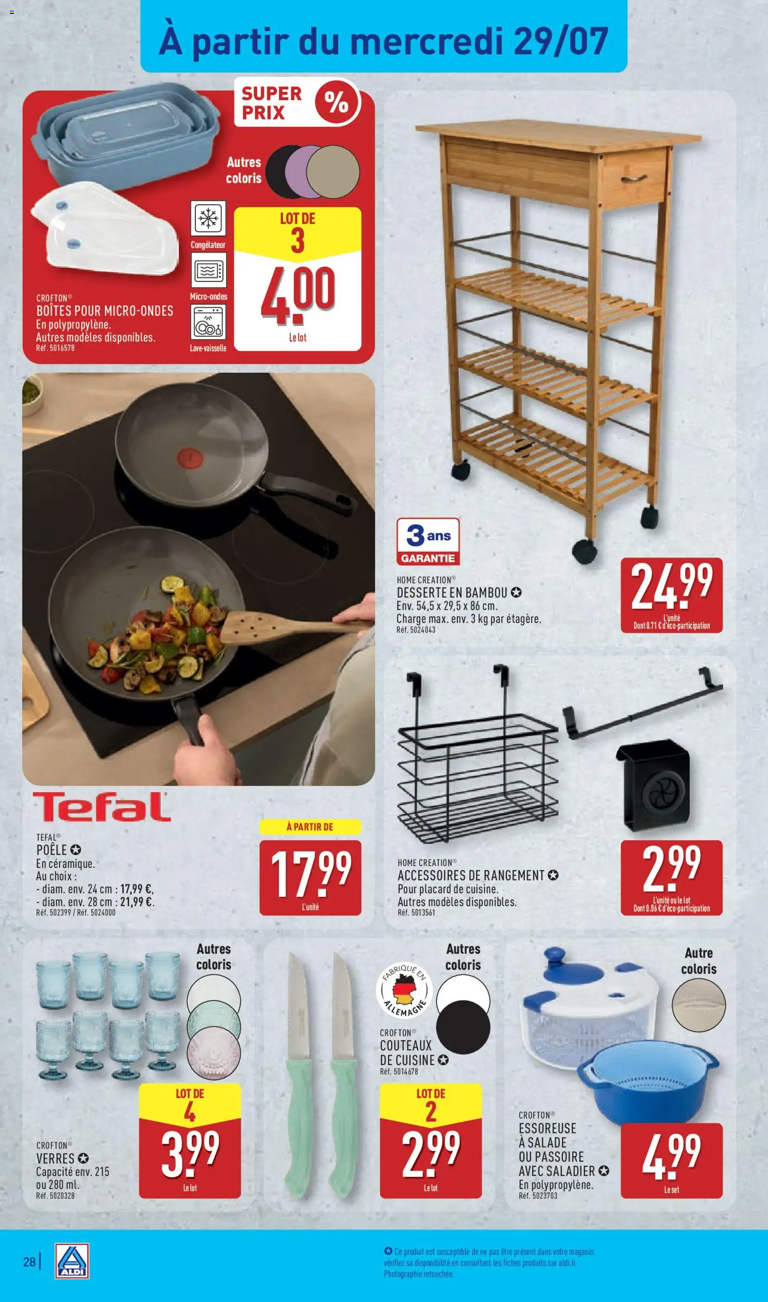 {H1} | Page: 32 | Produits: Passoire, Congélateur, Poêle, Essoreuse à salade
