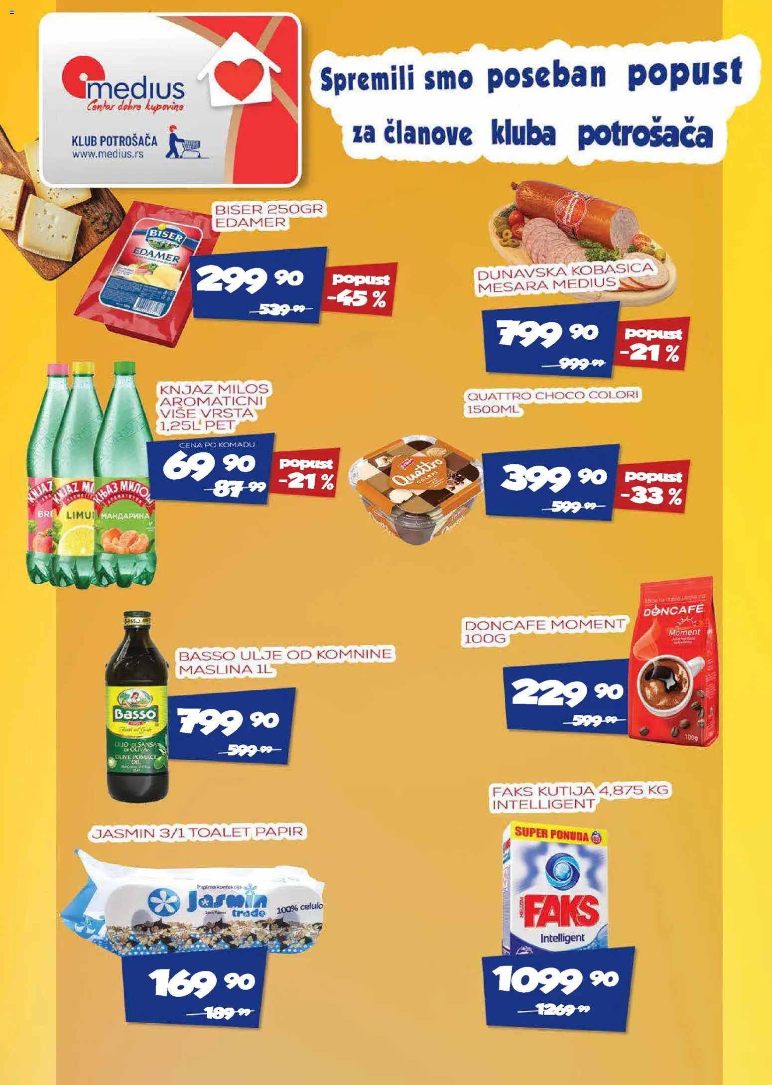 Medius katalog - važi od 08.09.2026 | Strana: 18 | Proizvode: Toalet papir, Kutija, Edamer, Kobasica