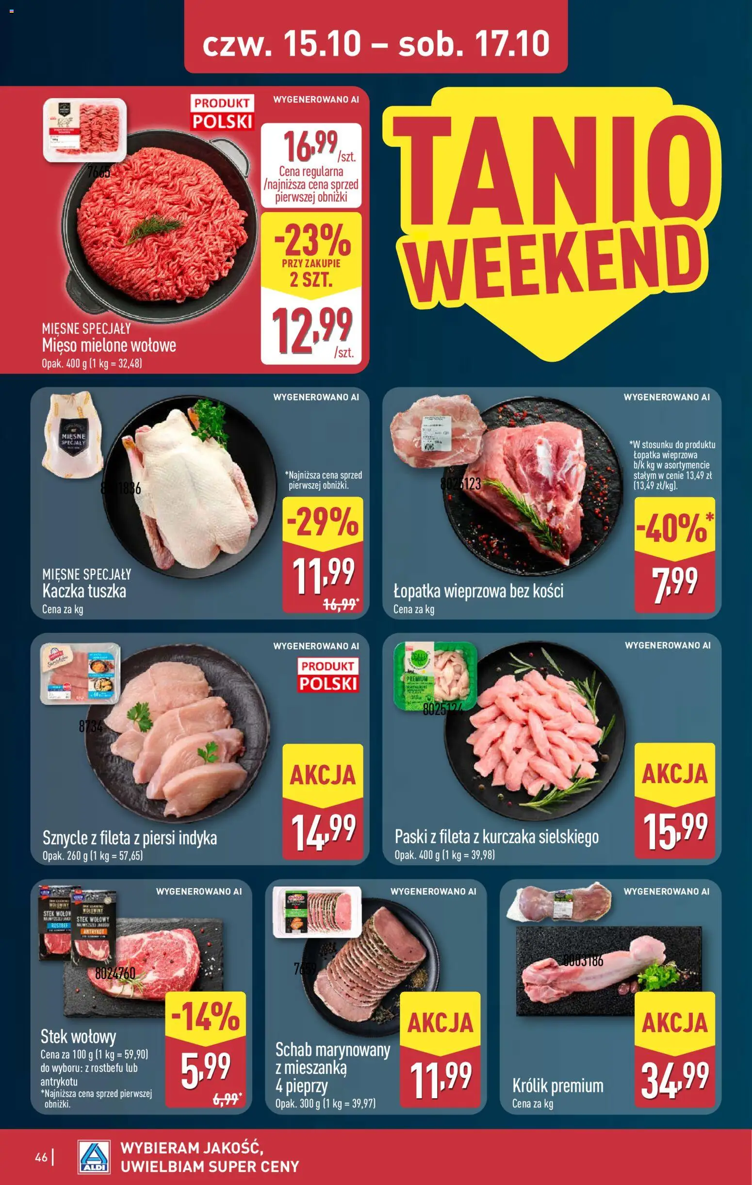 Aldi gazetka od 12.10.2026 | Strona: 46 | Produkty: Schab, Specjały, Królik, Kaczka