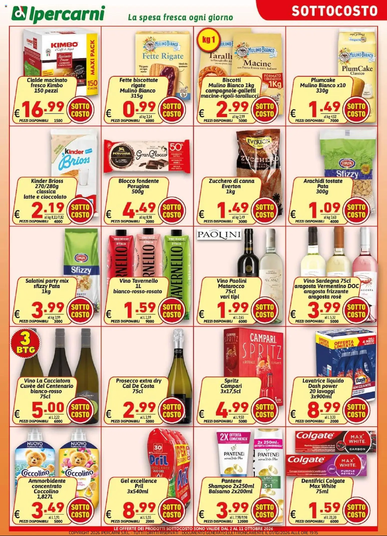 Volantino Ipercarni del 02/10/2026 | Pagina: 3 | Prodotti: Shampoo, Ammorbidente, Vino, Zucchero di canna