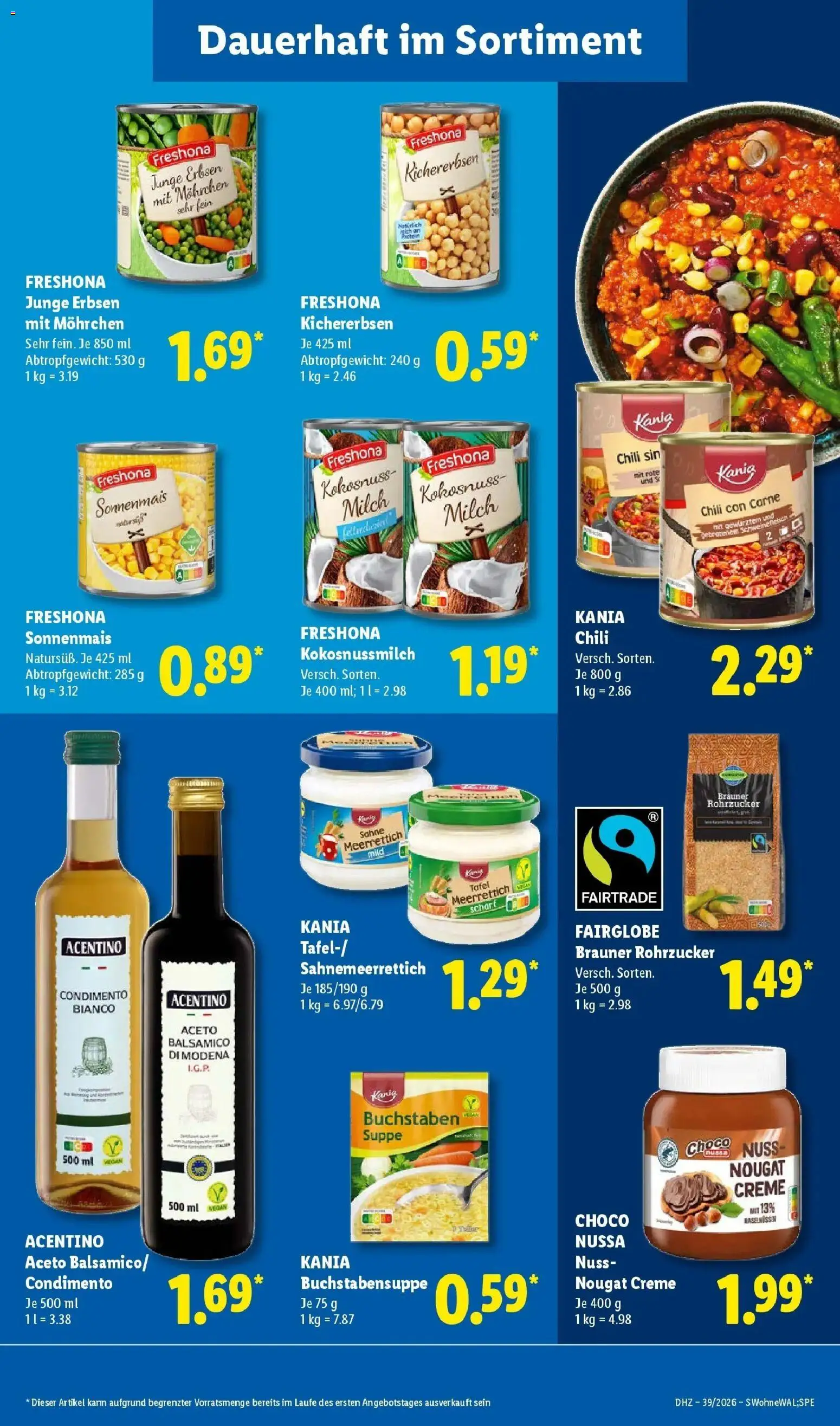Lidl Prospekt Villingen-schwenningen (ab 21.09.2026) zum Blättern » Angebote | Seite: 19 | Produkte: Creme, Chili, Sahne, Erbsen