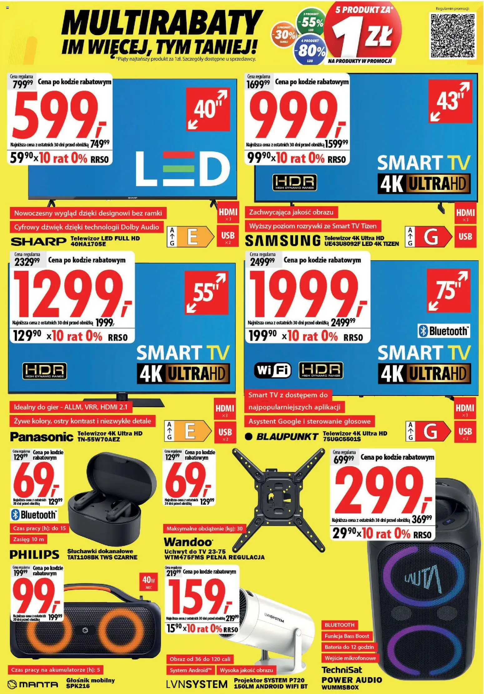 Mediaexpert promocje - Otwarcie po remoncie Biała Podlaska od 23.07.2026 | Strona: 2 | Produkty: Telewizor, Słuchawki, Głośnik, Bateria