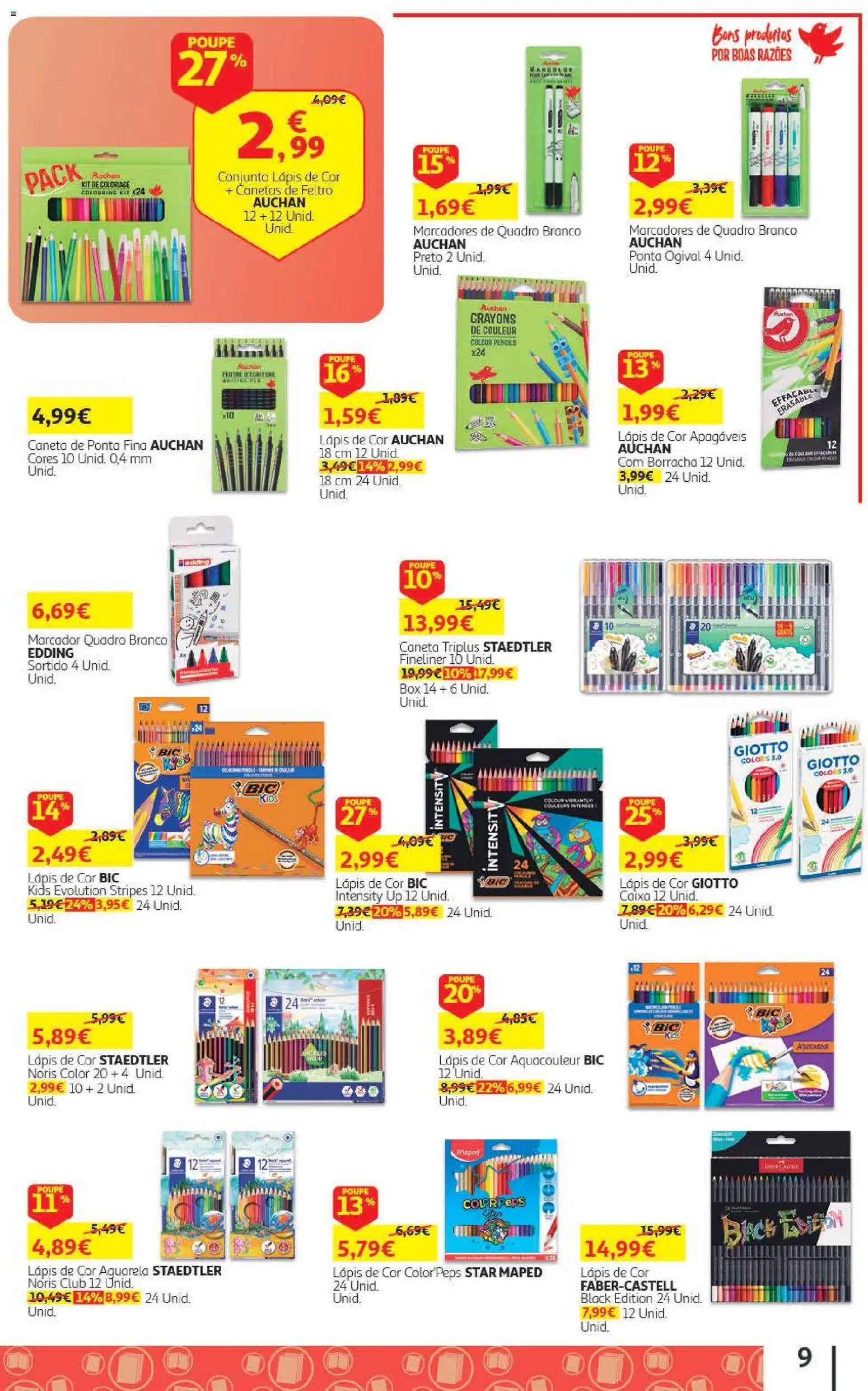 Auchan - Folheto Escolar  Têxtil Criança │ válido de 04/09/2026 | Página: 9 | Produtos: Quadro, Caixa