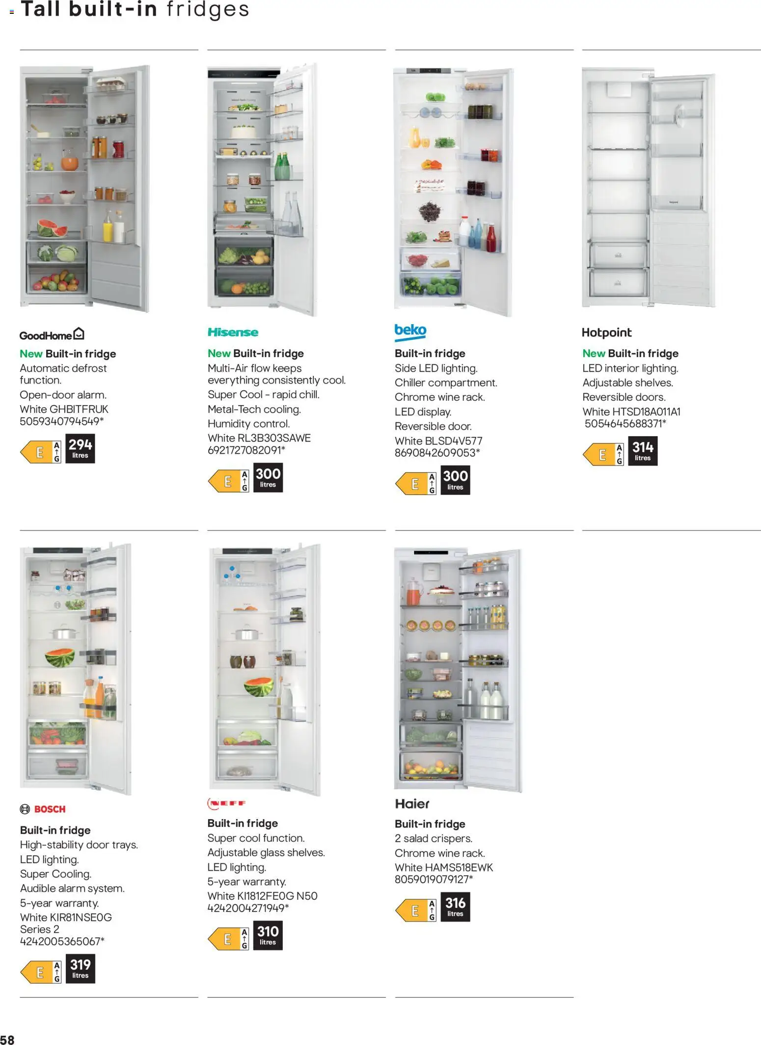 {H1} | Page: 58 | Products: LED lighting, Door, Wine, Salad