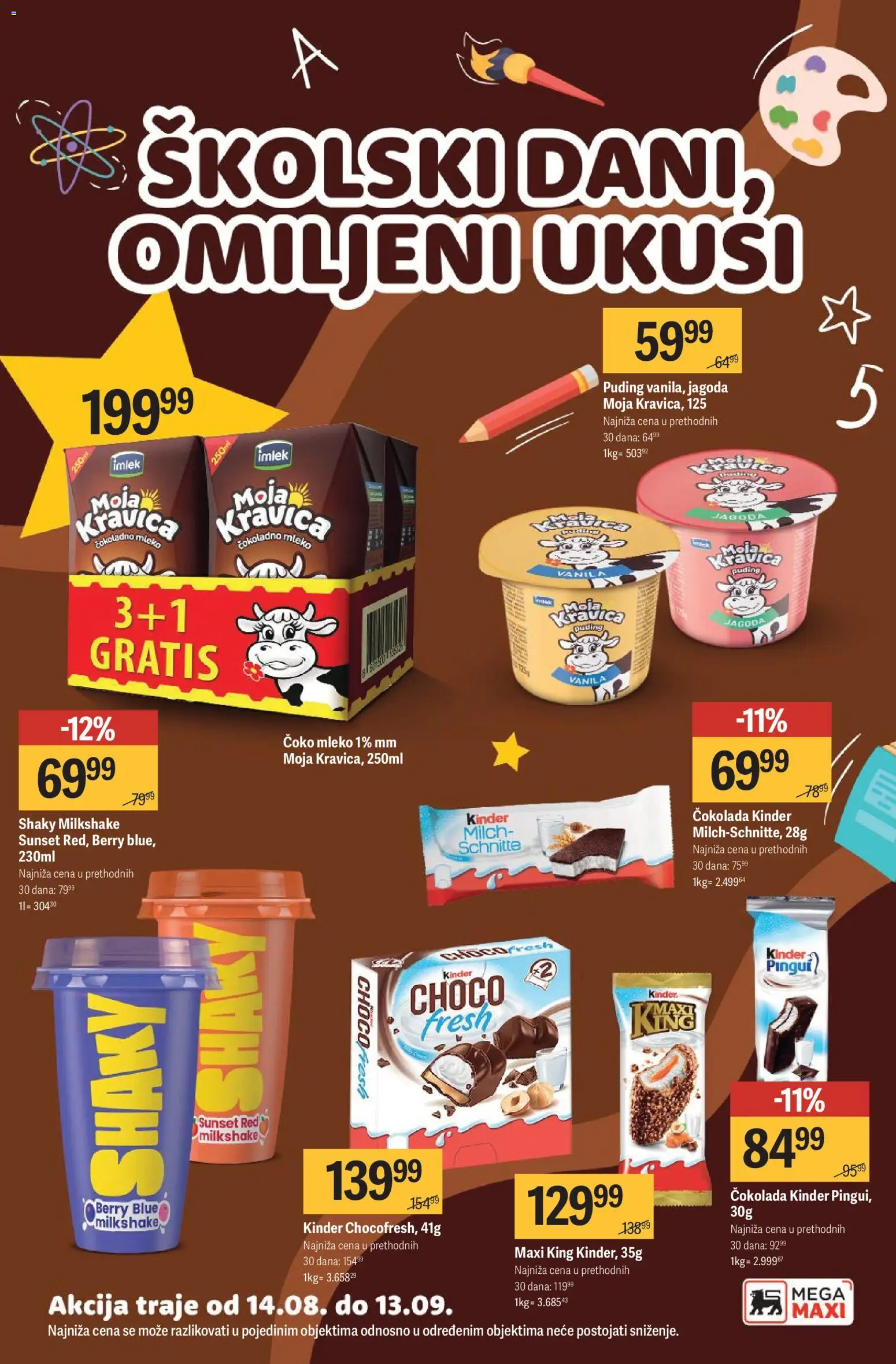Mega Maxi katalog - važi od 14.08.2026 | Strana: 33 | Proizvode: Čokoladno mleko, Puding, Jagoda, Čokolada