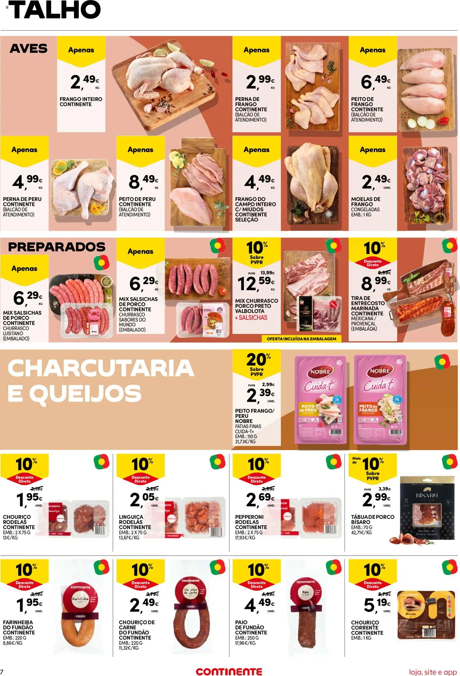 Continente Semanal Continente Bom Dia │ válido de 28/07/2026 | Página: 7 | Produtos: Frango, Peru, Carne, Moelas