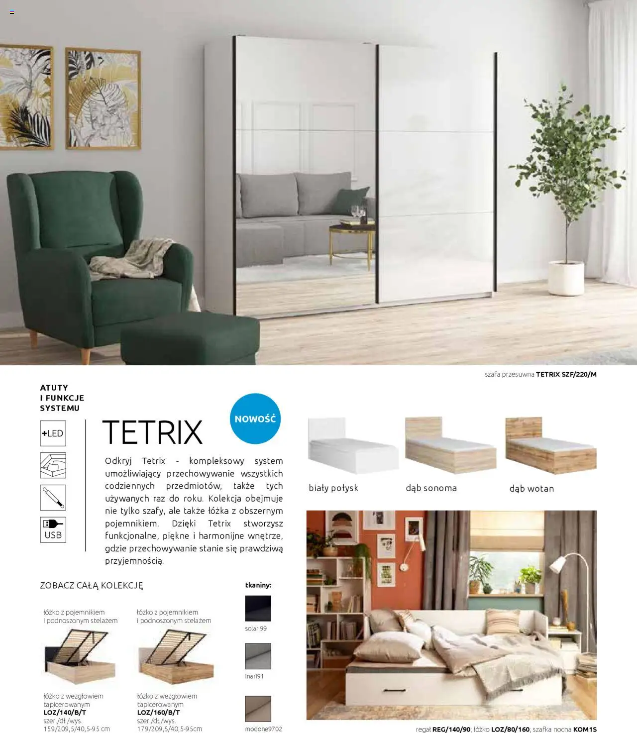 Black Red White Gazetka - Katalog rodzinnych wnętrz od 24.05.2024 | Strona: 148 | Produkty: Łóżko, Szafa, Szafka nocna