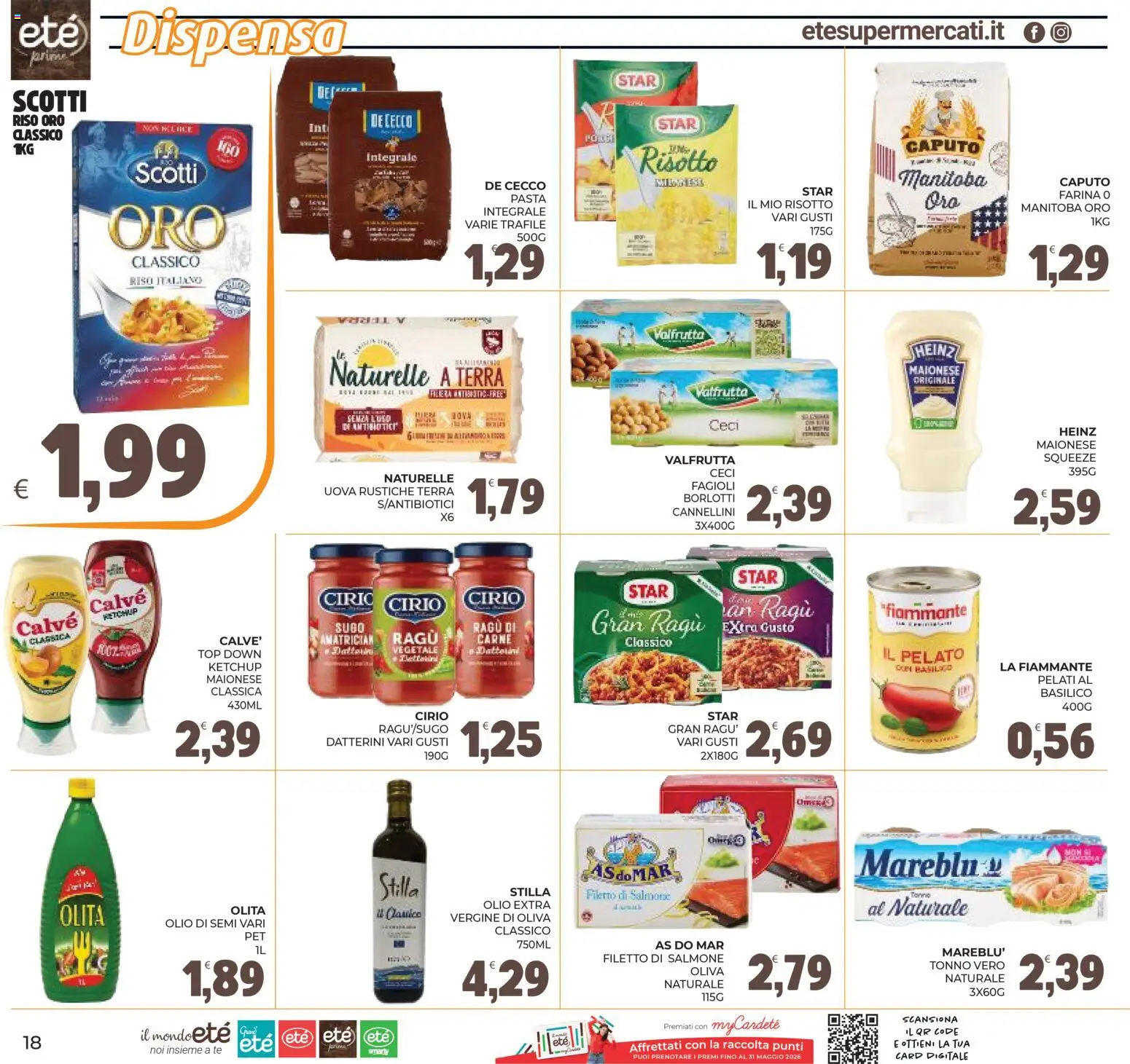 Volantino Eté del 29.04.2026 | Pagina: 18 | Prodotti: Uova, Salmone, Farina, Pasta