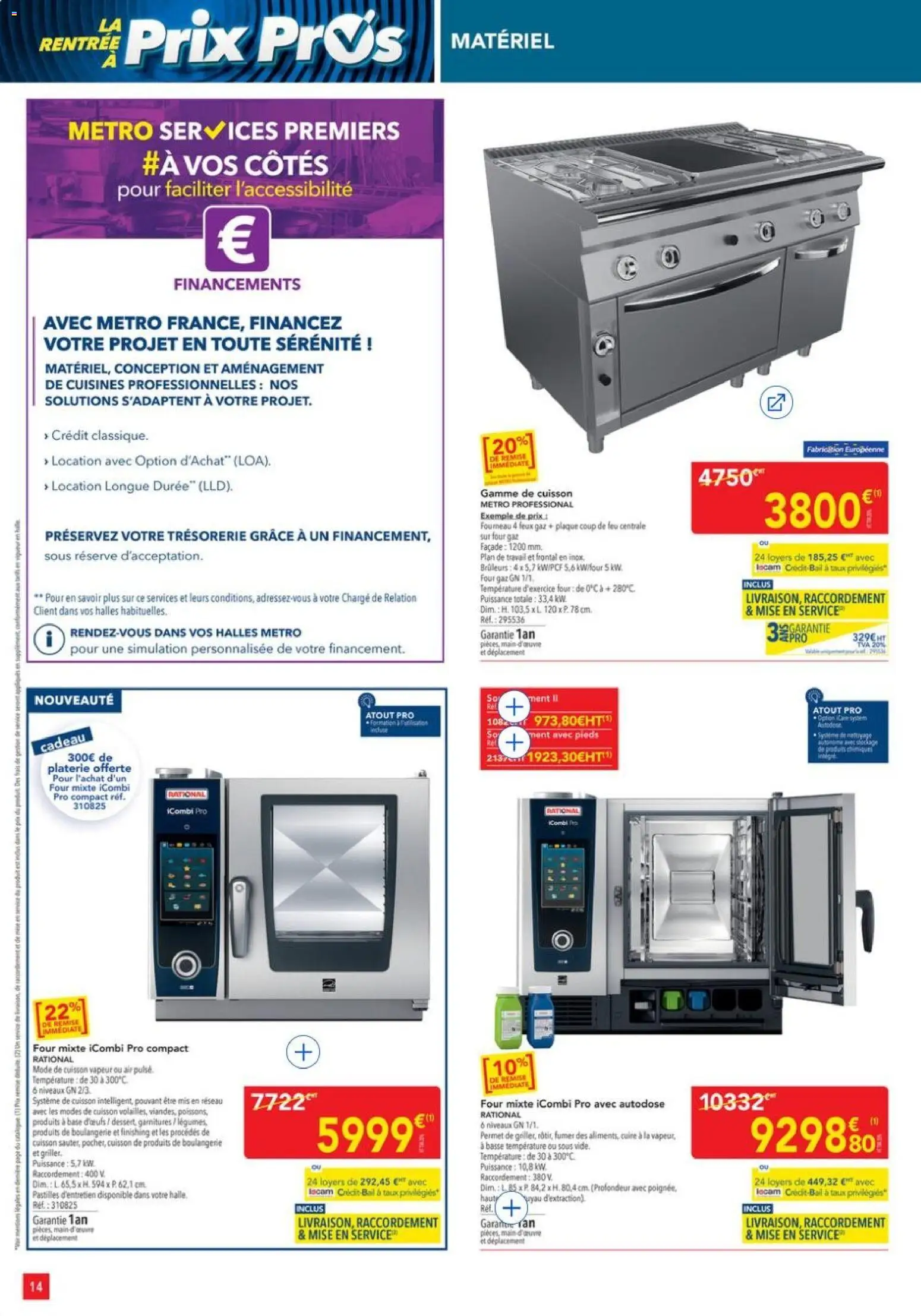 {H1} | Page: 14 | Produits: Plan de travail, Base, Four, Boulangerie