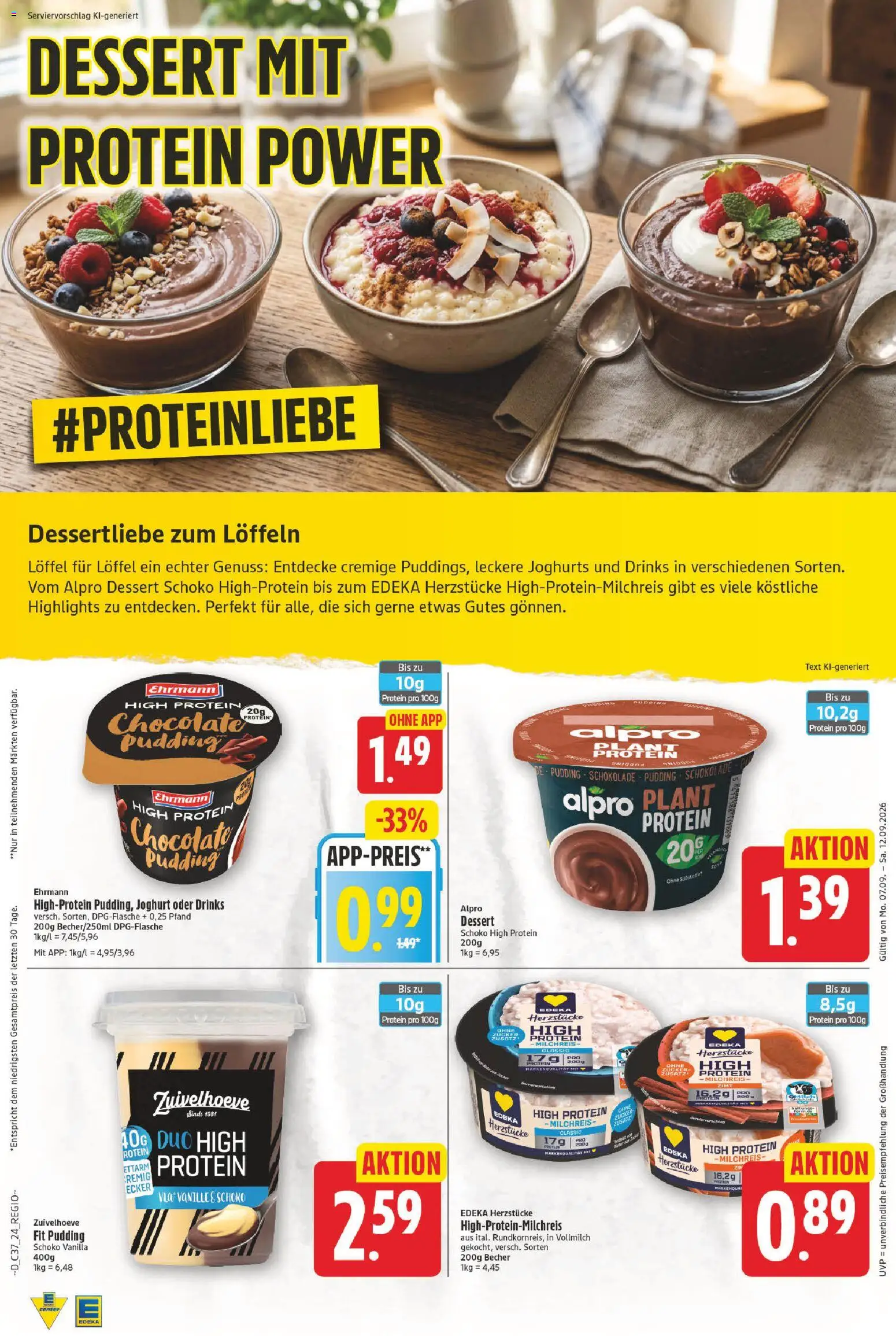 E center Prospekt – gültig ab 07.09.2026 | Seite: 24 | Produkte: Joghurt, Pudding, Alpro, Zucker