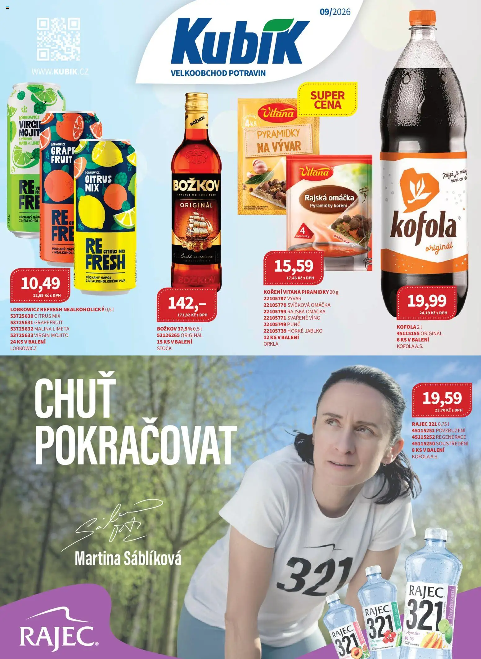 Kubík leták - Velkoobchod 09/2026 od 01.09.2026 | Strana: 1 | Produkty: Grapefruit, Koření, Mojito, Kofola