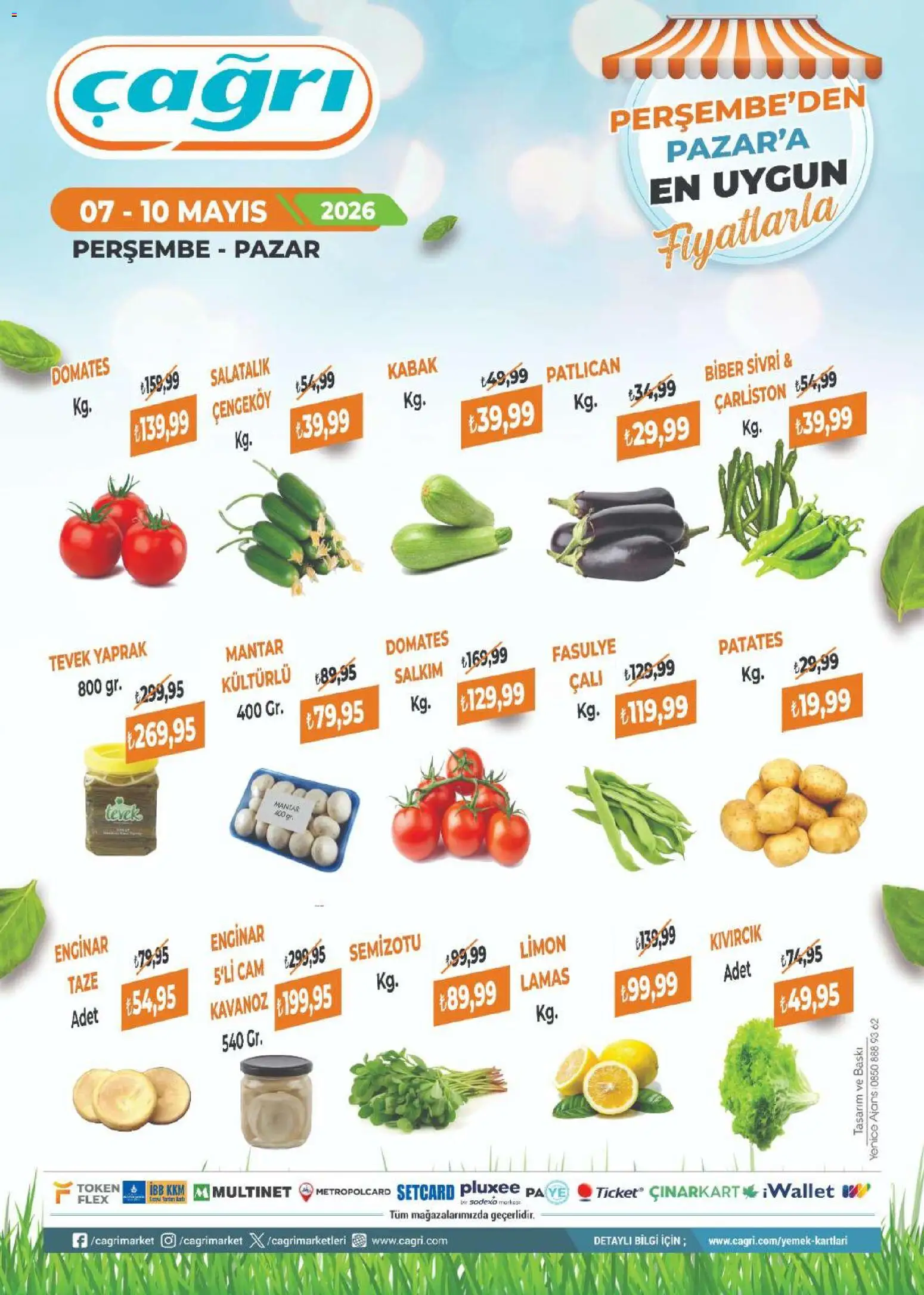 Çağrı Market - Manav Katalog - 07.05.2026 tarihinden itibaren geçerlidir | Sayfa: 1 | Ürünler: Salatalık, Patates, Limon, Patlıcan