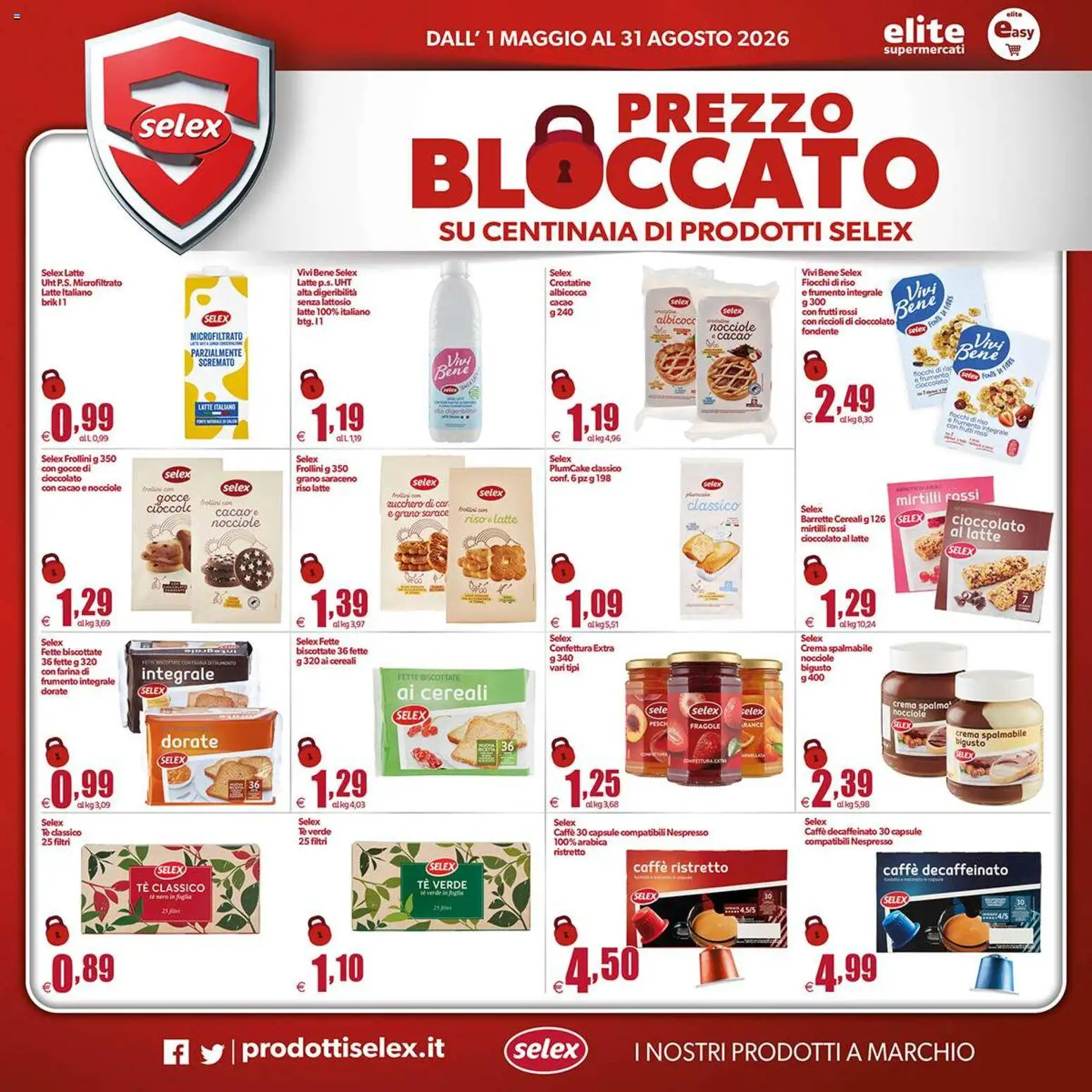 Volantino Elite Supermercati del 01.05.2026 | Pagina: 3 | Prodotti: Tè, Farina, Cacao, Frollini