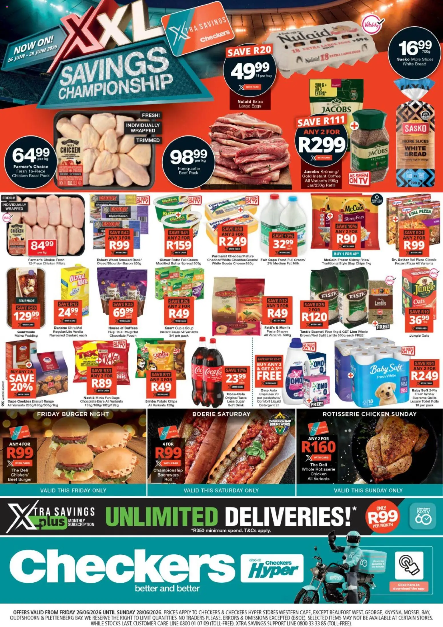 New Checkers catalogue – valid from 26/06/2026 | Page: 1 | Products: Tray, Coffee, Chicken, Mug