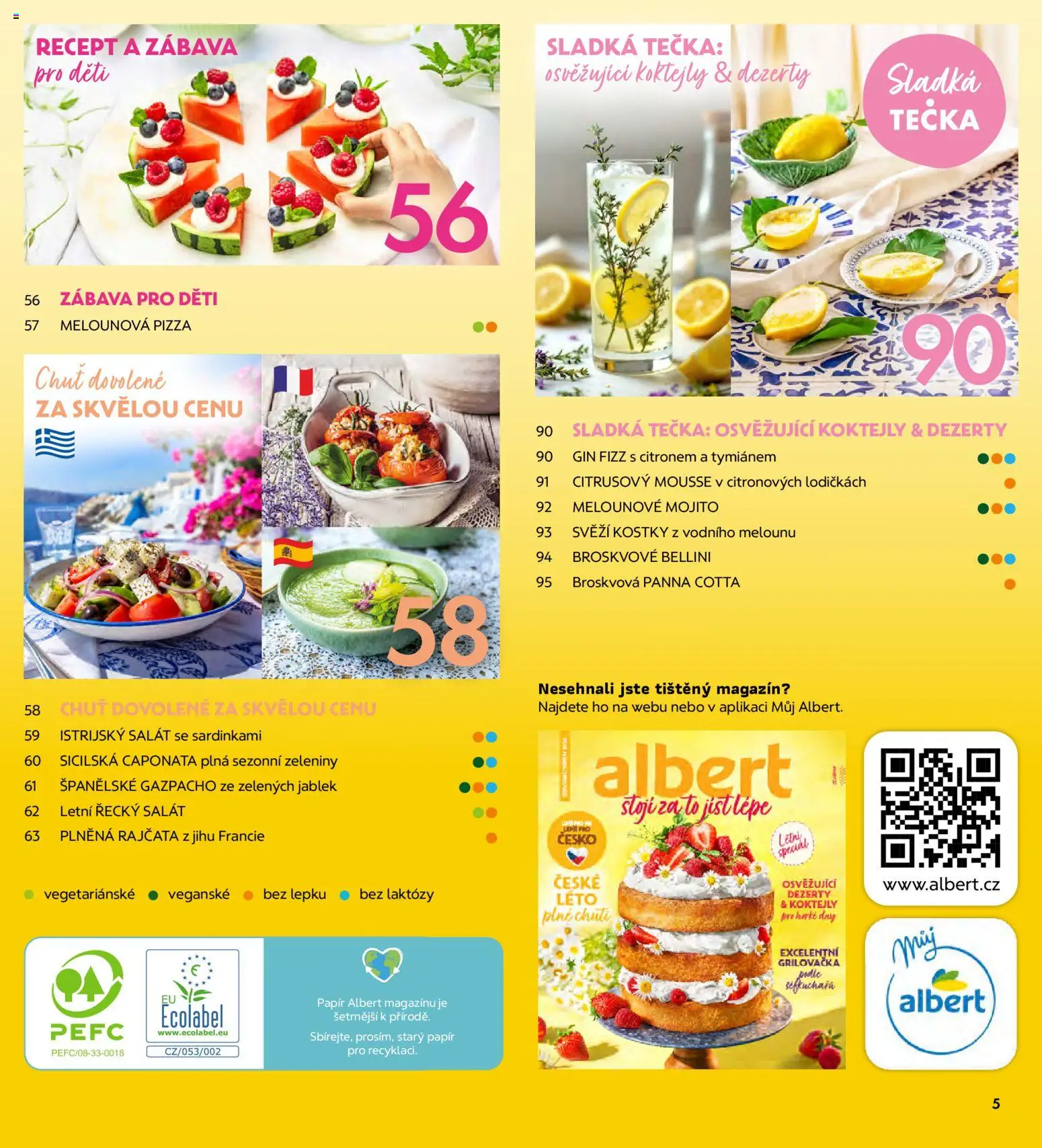 Albert magazín od 01.07.2026 | Strana: 5 | Produkty: Gin, Salát, Dezerty, Bellini