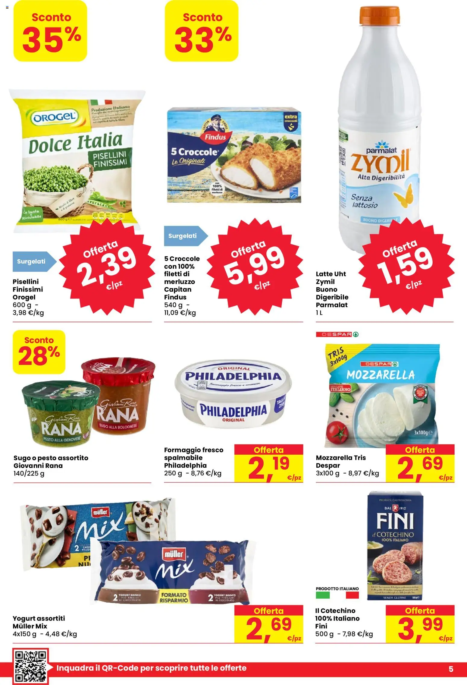 Volantino Despar del 29/10/2026 | Pagina: 5 | Prodotti: Senza glutine, Mozzarella, Sugo, Cotechino