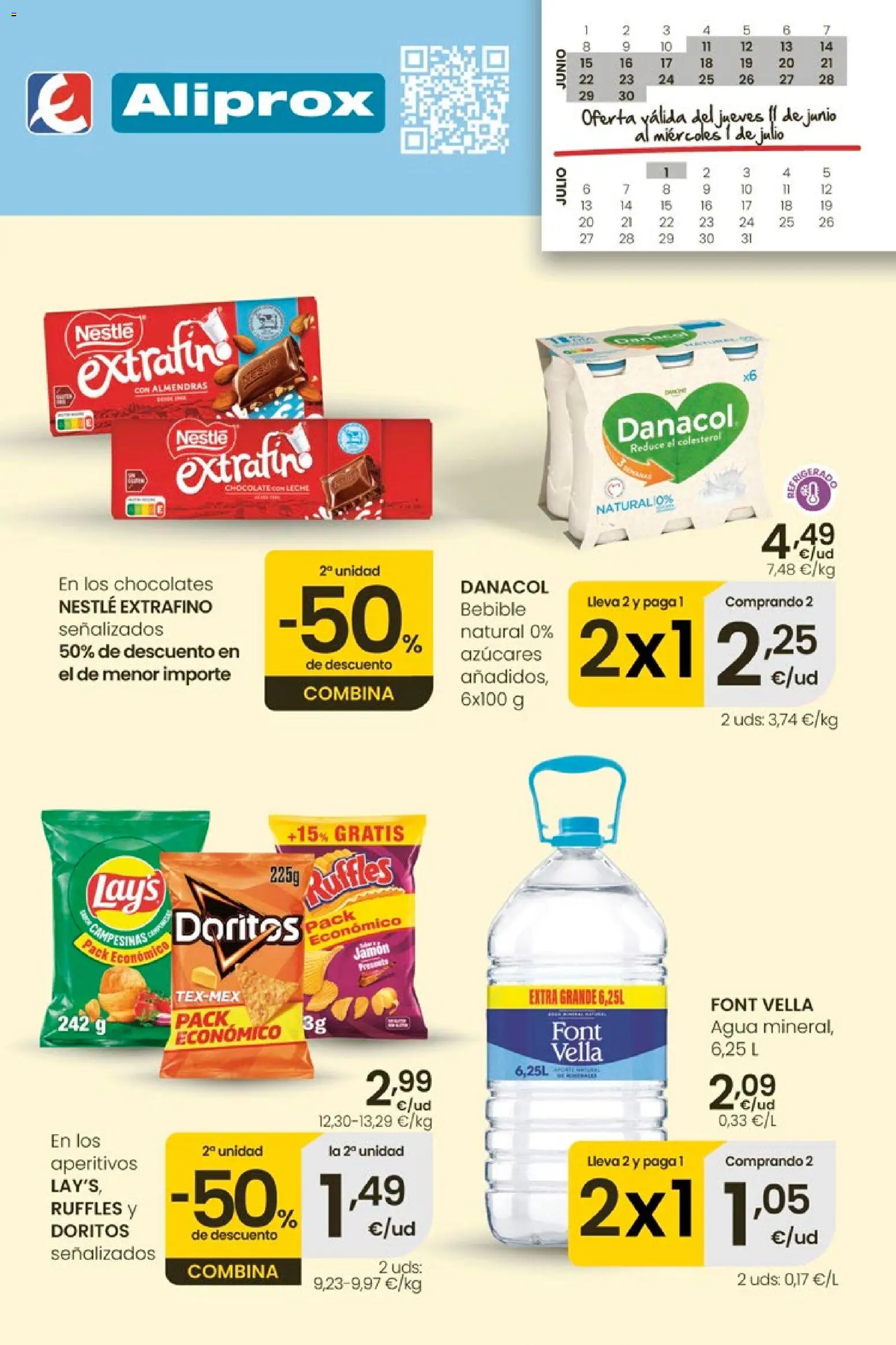 Eroski Ofertas │ válido desde el 11.06.2026 | Página: 1 | Productos: Leche, Chocolate, Jamón, Chocolate con leche