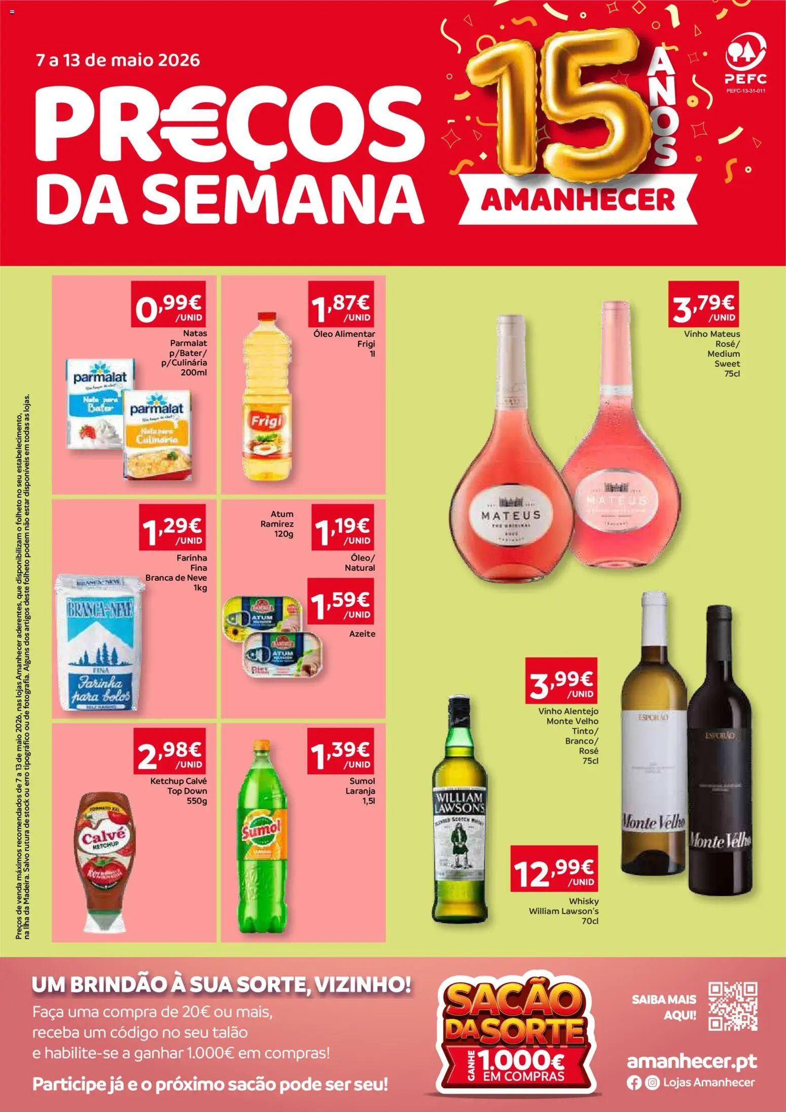 Amanhecer Folheto Madeira │ válido de 07.05.2026 | Página: 1 | Produtos: Azeite, Óleo, Sumo, Vinho