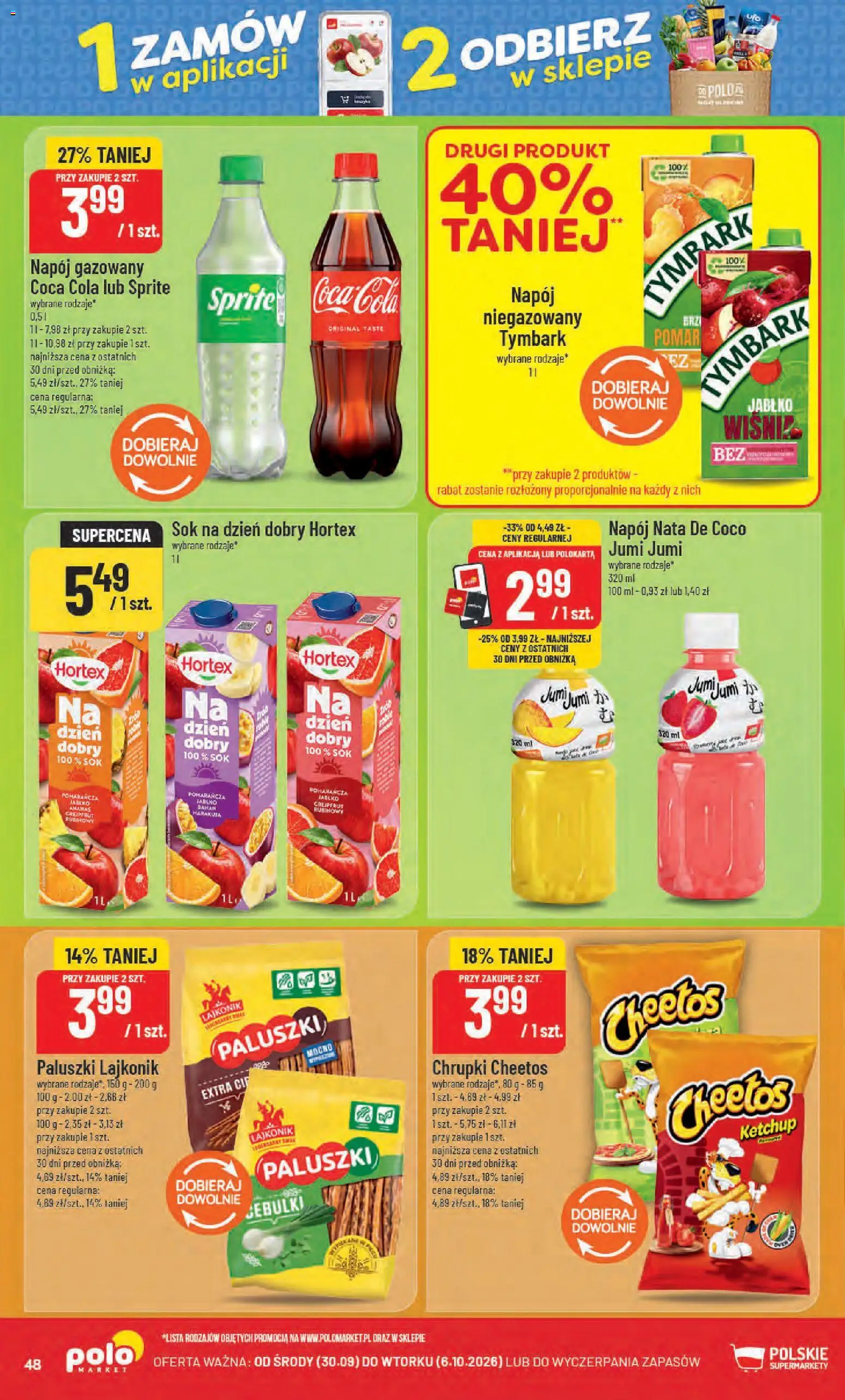 POLOmarket gazetka od 30.09.2026 | Strona: 48 | Produkty: Chrupki, Coca cola, Paluszki, Sok