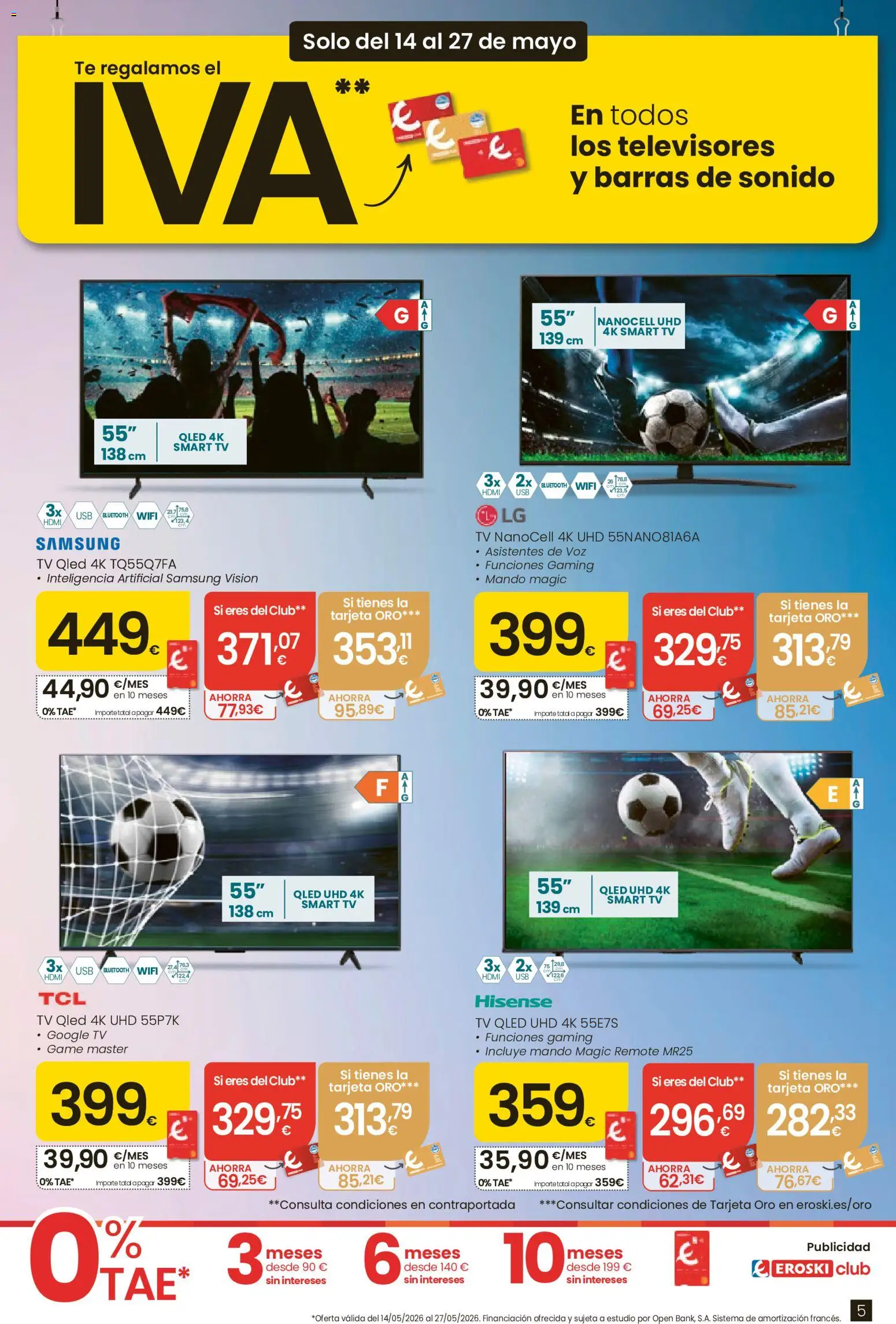 Eroski Te regalamos el IVA  │ válido desde el 14.05.2026 | Página: 5 | Productos: Barras de sonido, Té