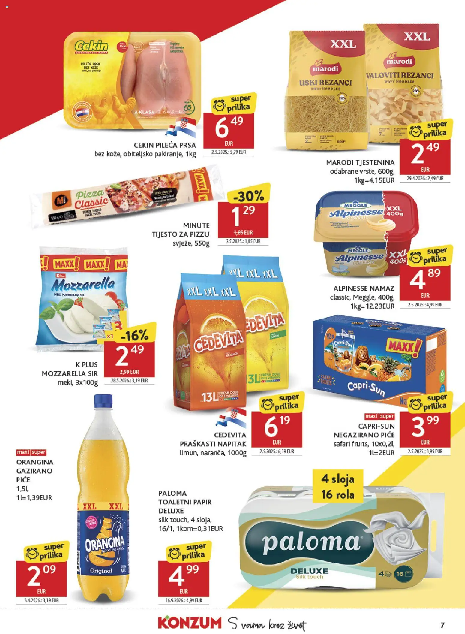 Konzum HR akciós ujság - amely érvényes a következő dátumtól: 2026.09.30. | Oldal: 7 | Termékek: Capri Sun, Mozzarella, Pizza