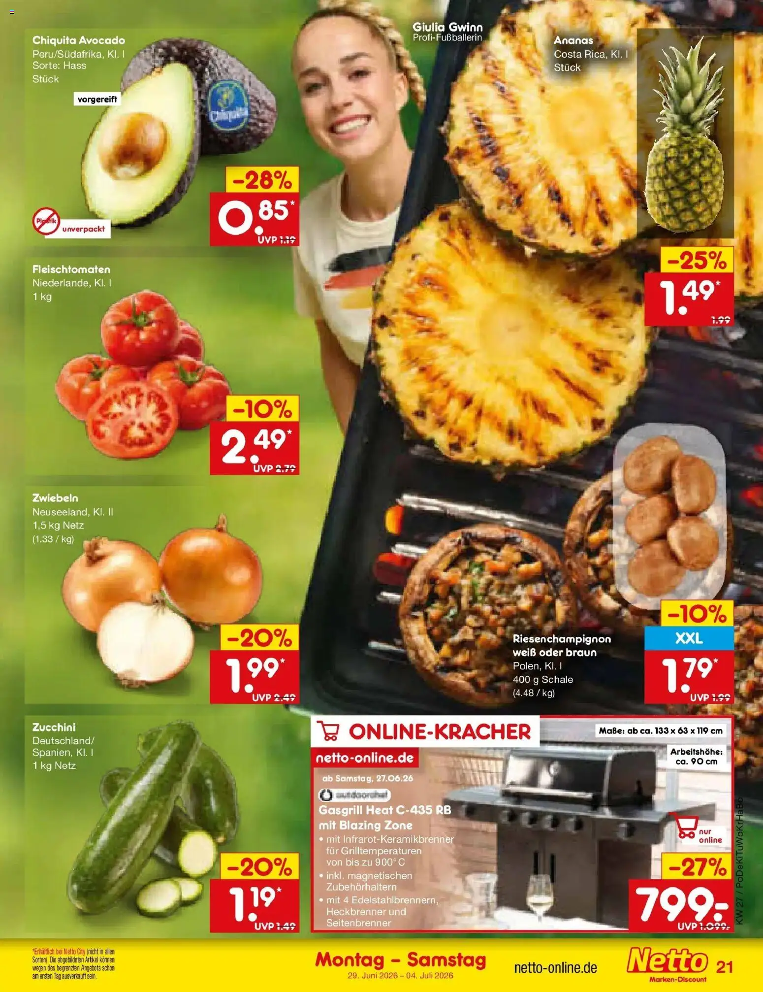 Netto Marken-Discount Prospekt Regensburg – gültig ab 29.06.2026 | Seite: 31 | Produkte: Ananas, Avocado, Zwiebeln, Zucchini