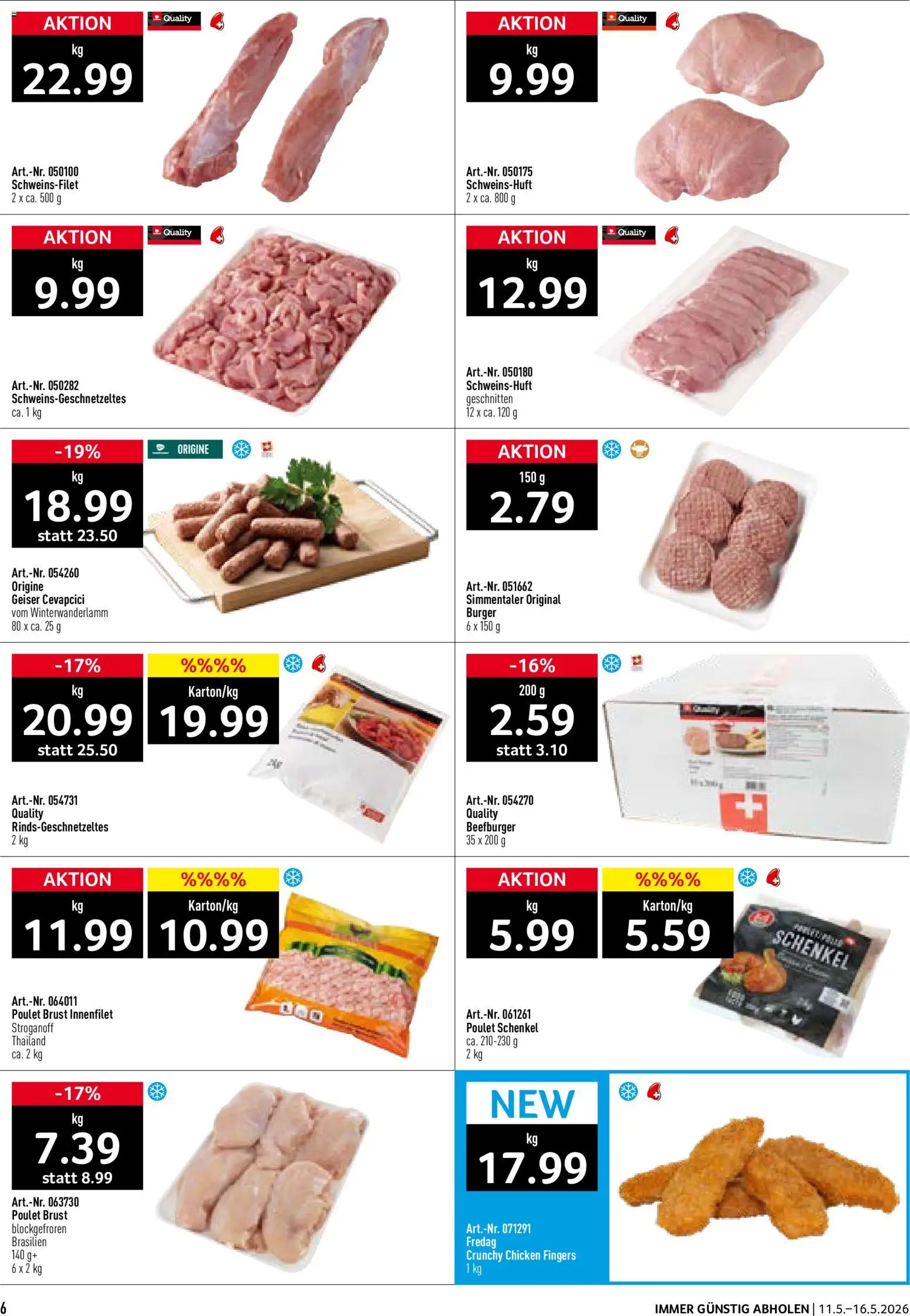 Prodega aktionen – gültig ab 11.05.2026 | Seite: 6 | Produkte: Cevapcici, Burger