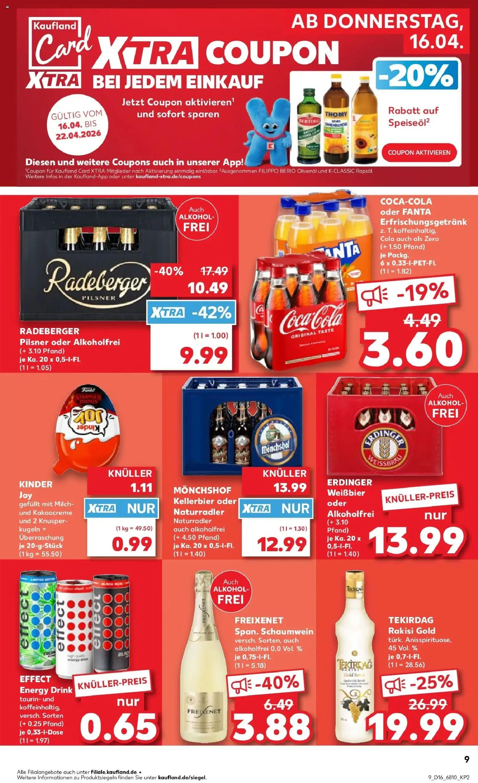 Kaufland Prospekt Sindelfingen	 – gültig ab 13.04.2026 | Seite: 21 | Produkte: Milch, Energy, Kinder joy, Radeberger pilsner