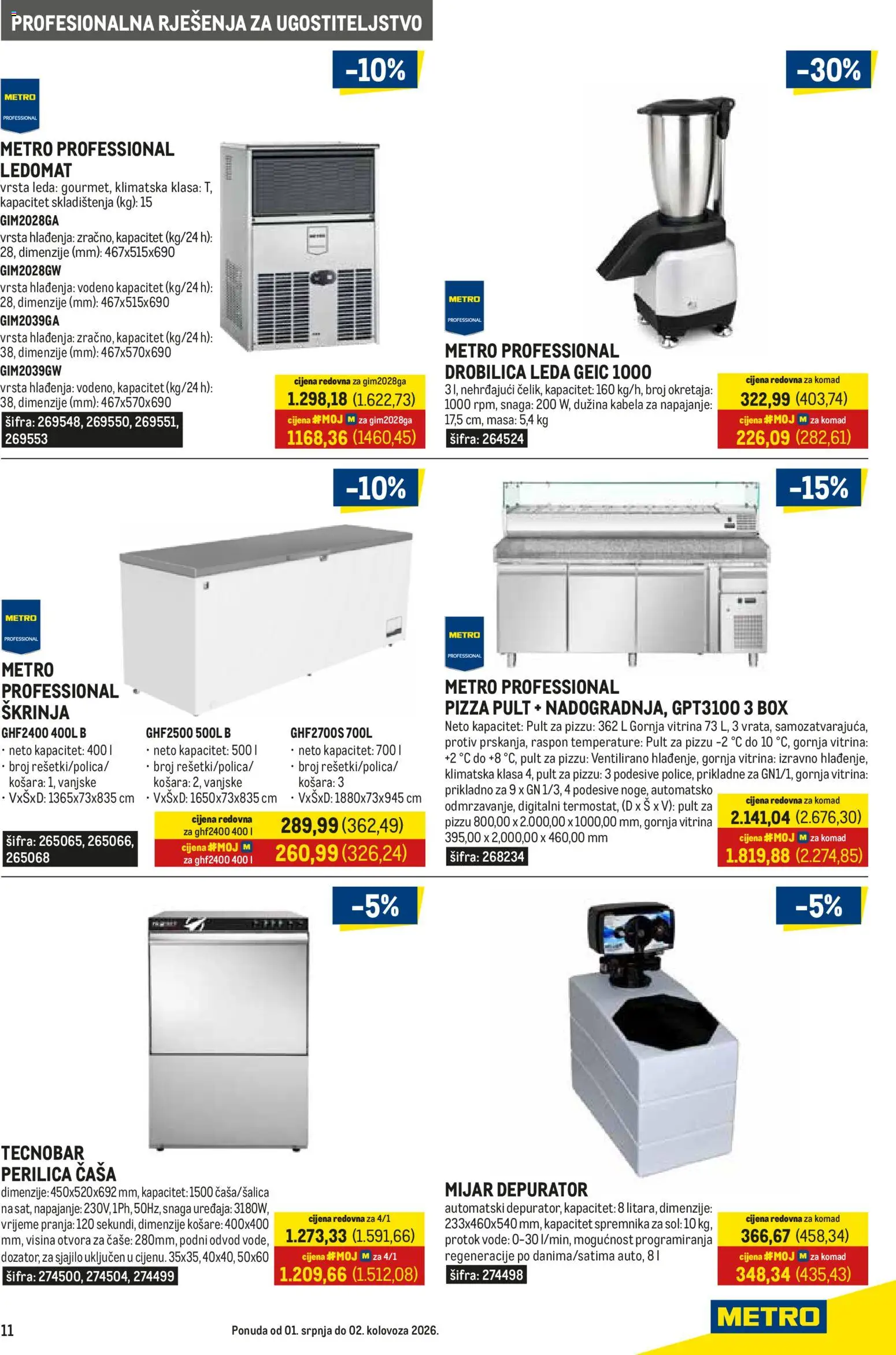 Metro katalog | vrijedi od 01.07.2026 | Stranica: 11 | Proizvodi: Vitrina, Košara, Sol, Drobilica