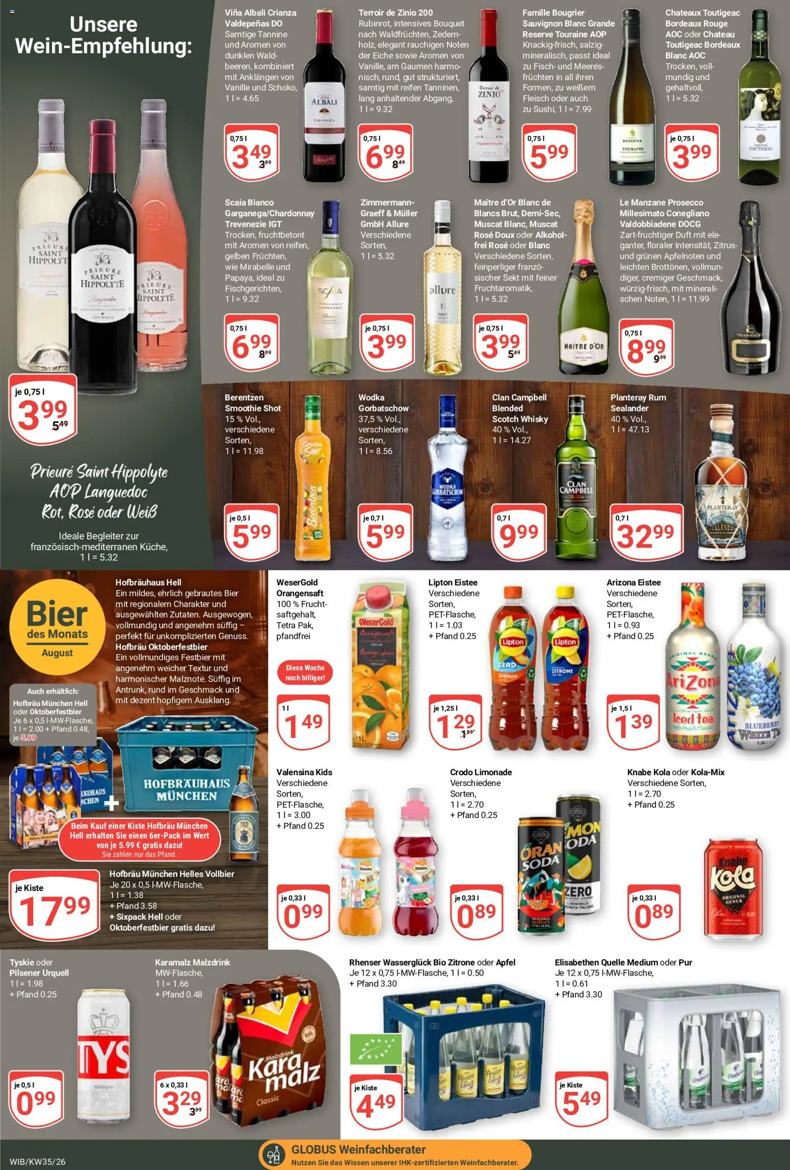 Globus Prospekt Wiesbaden-Nordenstadt – gültig ab 24.08.2026 | Seite: 20 | Produkte: Tyskie, Sekt, Valensina, Zitrone