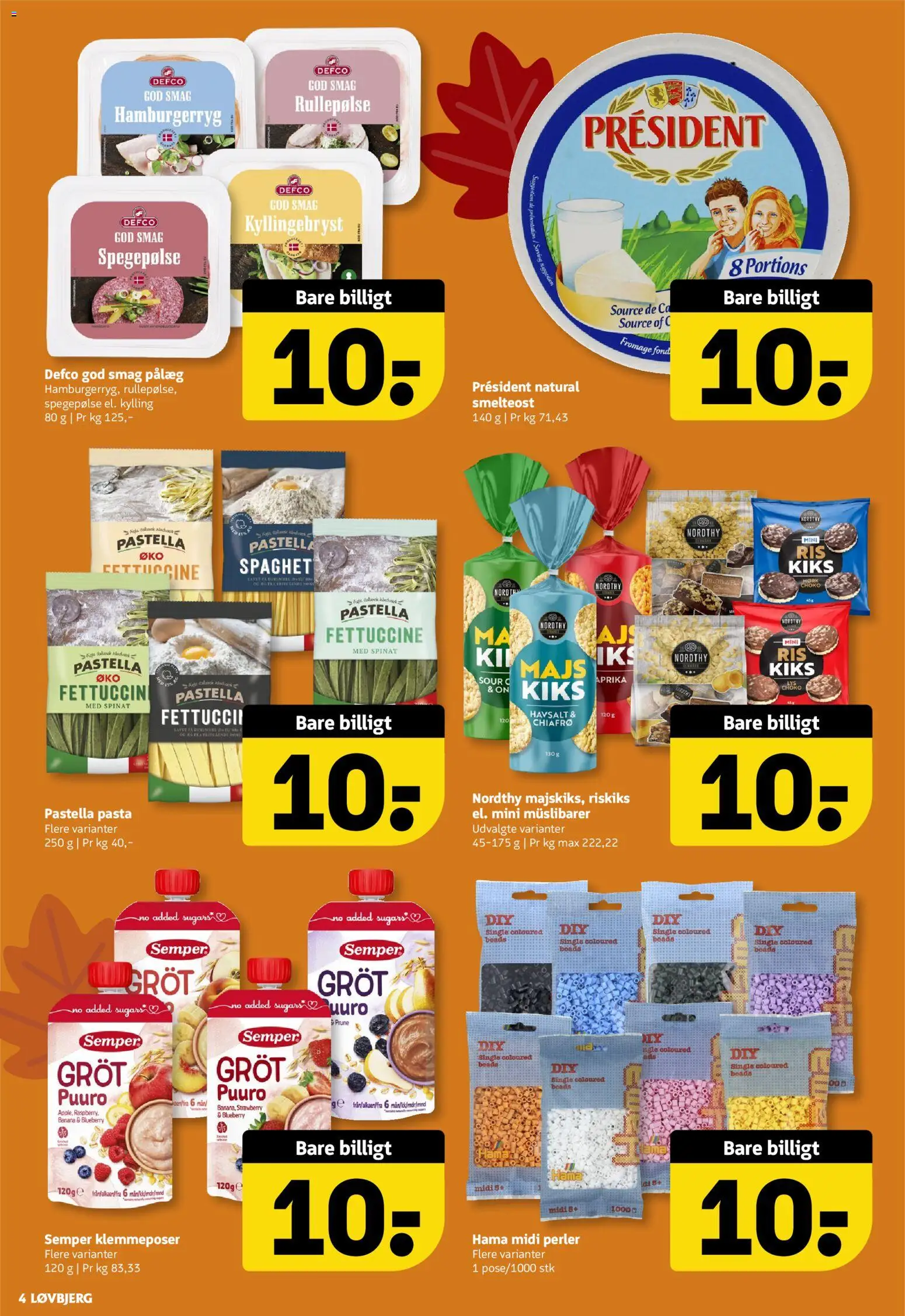 Løvbjerg tilbudsavis – gyldig fra 25/09/2026 | Side: 4 | Produkter: Kiks, Pasta, Majs, Müslibarer