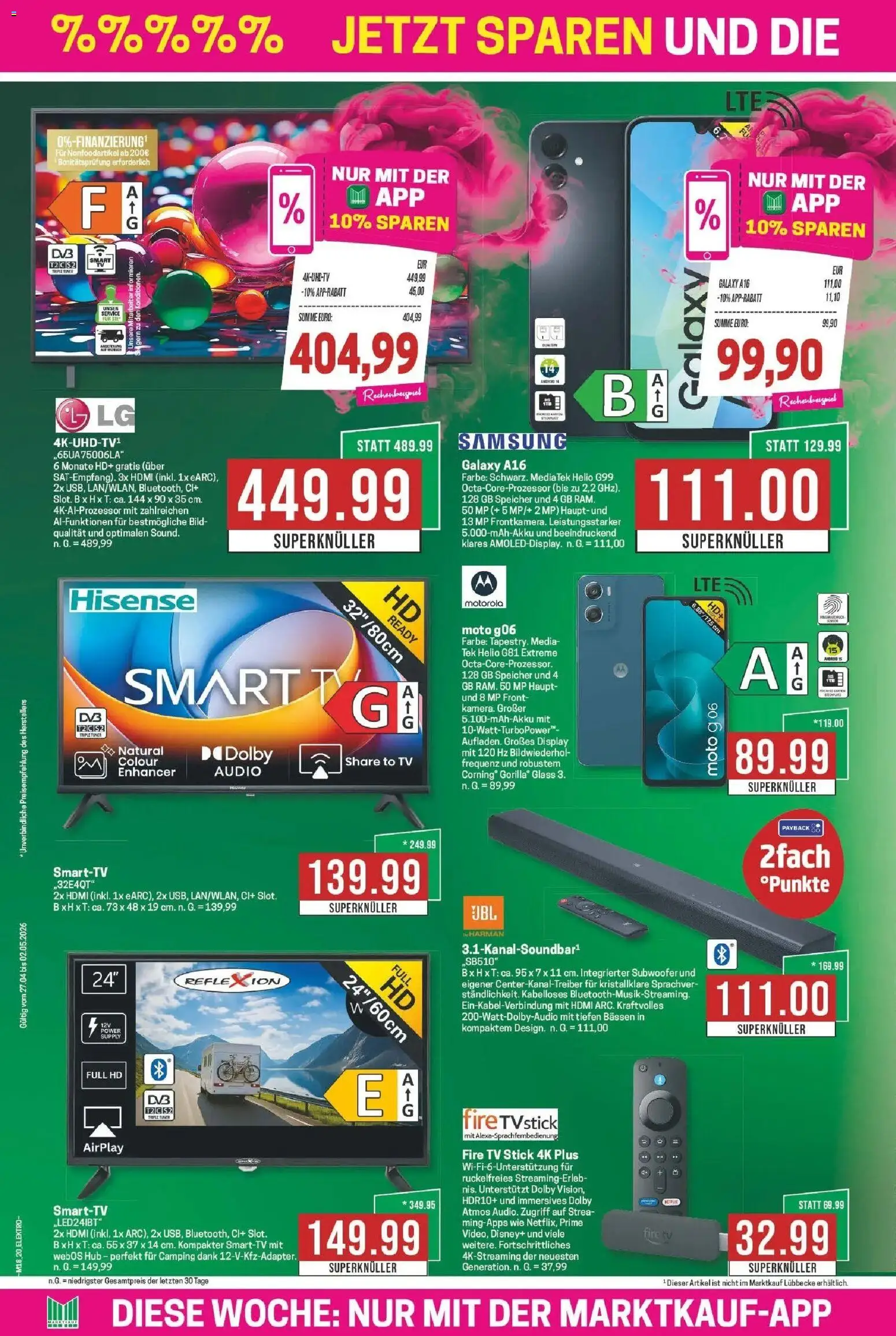Marktkauf Prospekt Meppen	 – gültig ab 27.04.2026 | Seite: 22 | Produkte: Hisense, Samsung, TV, Audio