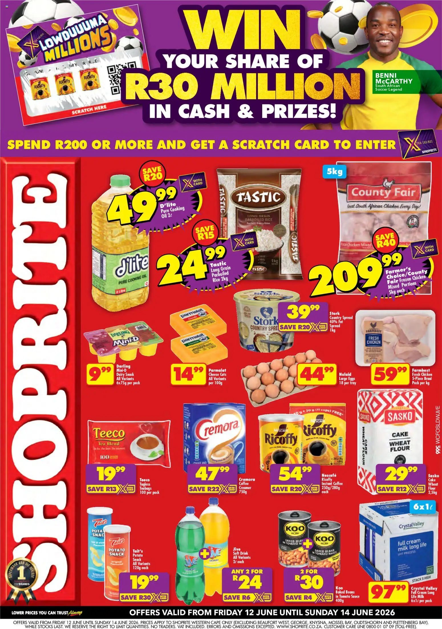 New Shoprite catalogue – valid from 12.06.2026 | Page: 1 | Products: Milk, Cheese, Coffee, Tea