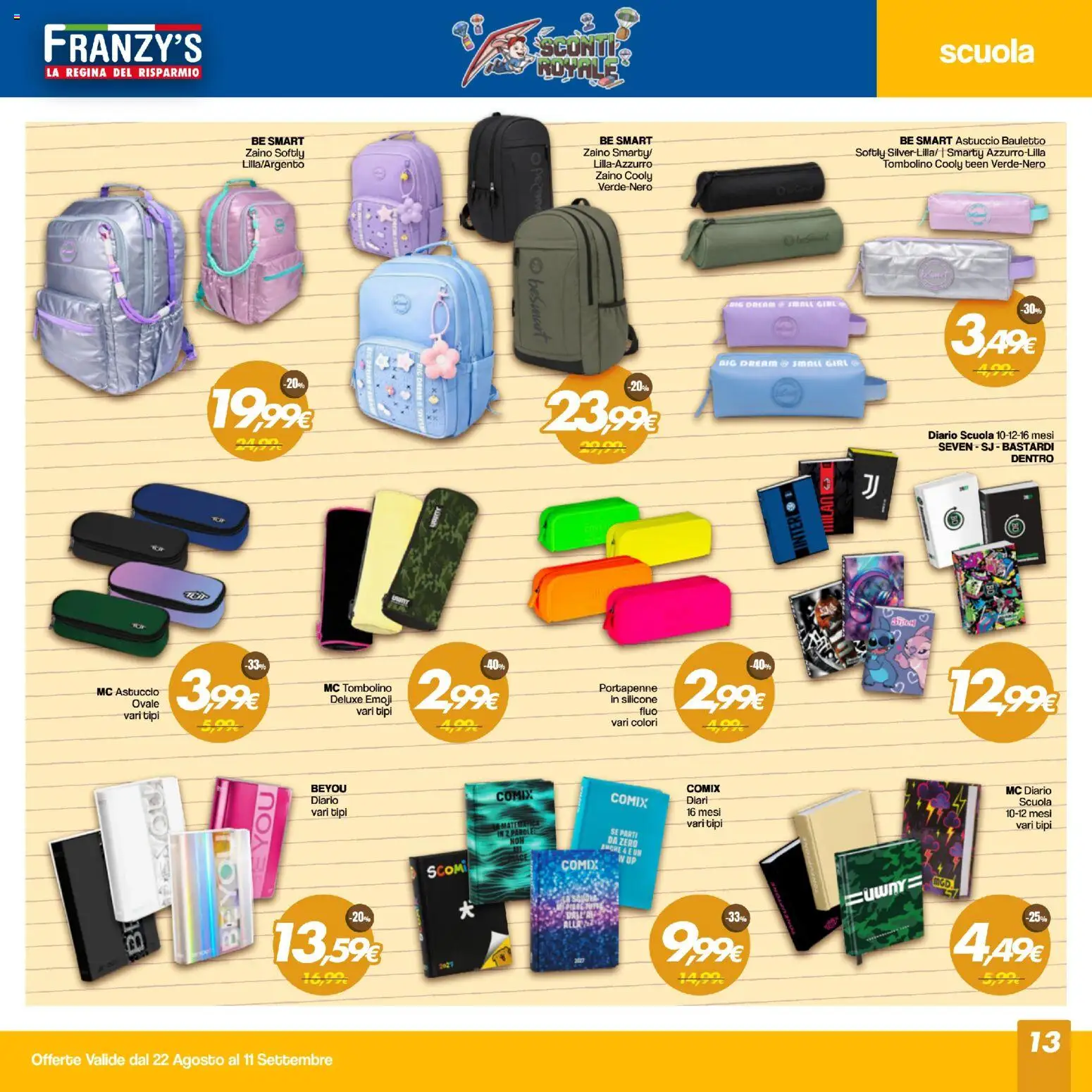 Volantino Franzy's del 22/08/2026 | Pagina: 13