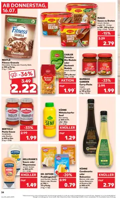 Kaufland Prospekt ab 16.07.2026 gültig | Seite: 34 | Produkte: Maggi, Burger, Mayonnaise, Sahne