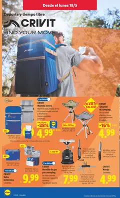 Vista previa CRIVIT Taburete de camping, Incluye cinta elástica y correa para transportarlo. 2 modelos. válido desde el 18.05.2026 | Página: 6 | Productos: Taburete, Mochila, Bolsa, Nevera