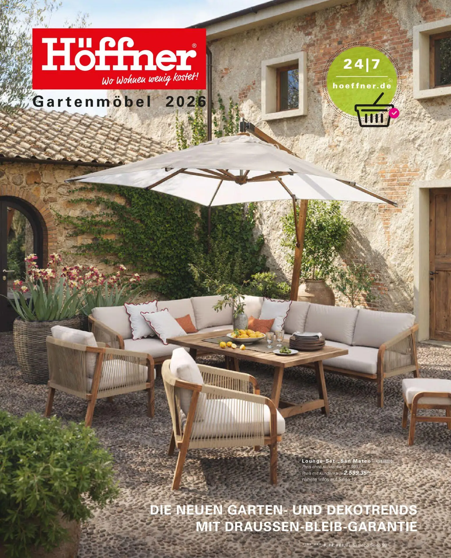 Höffner Prospekt Gartenmöbel – gültig ab 27.03.2026 | Seite: 1 | Produkte: Gartenmöbel
