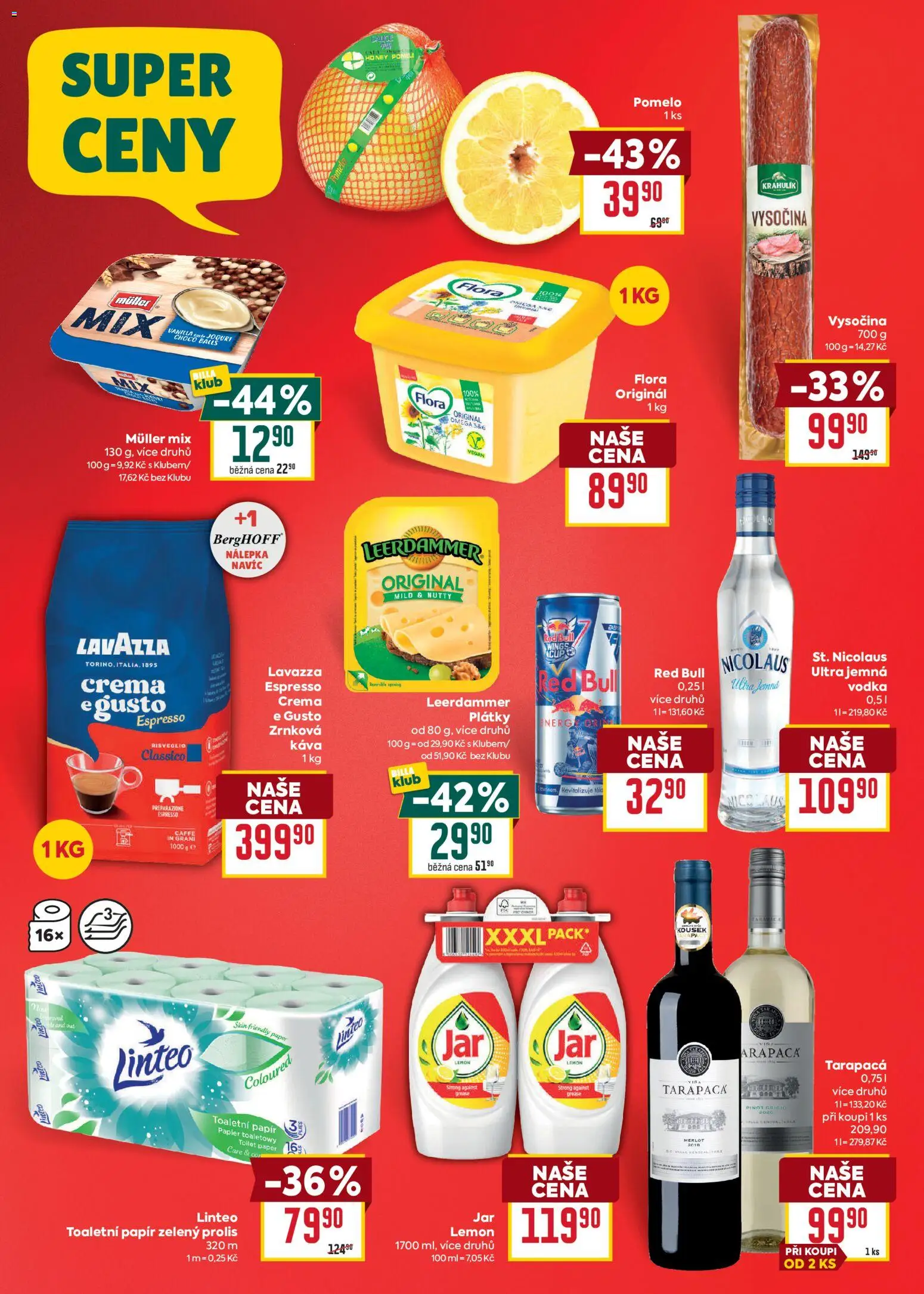 Billa Malý leták od 14.10.2026 | Strana: 2 | Produkty: Káva, Omega, Leerdammer, Flora