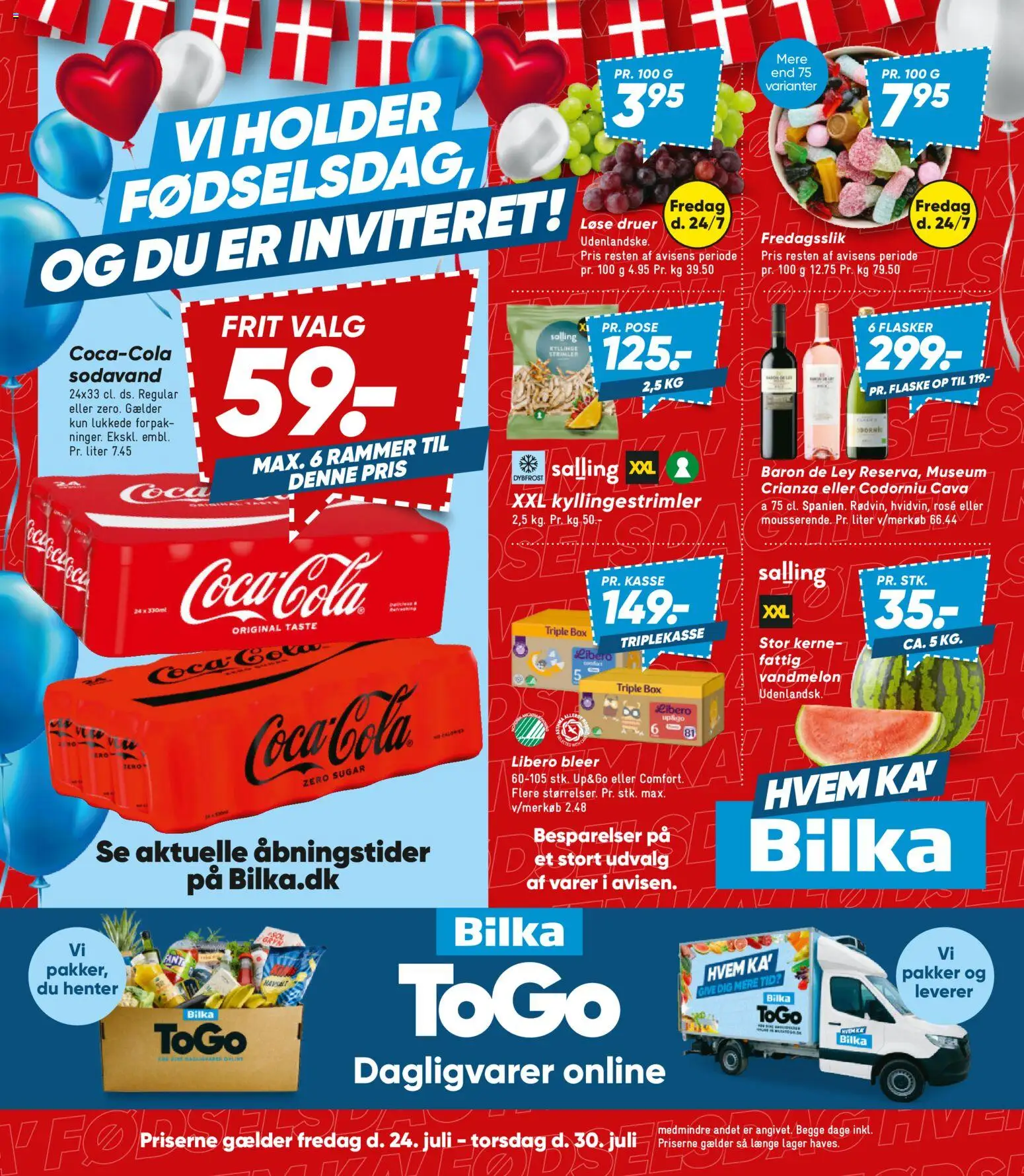 Bilka tilbudsavis – gyldig fra 24/07/2026 | Side: 1 | Produkter: Rammer, Sodavand, Vandmelon