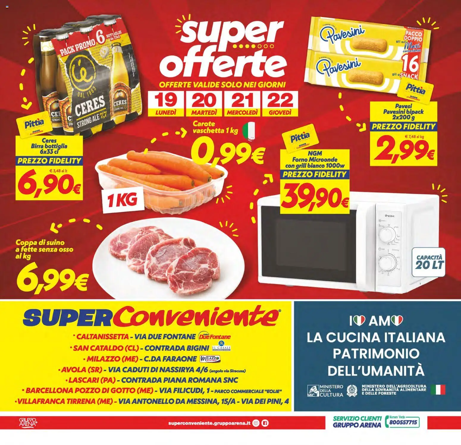 Volantino SuperConveniente del 13/10/2026 | Pagina: 28 | Prodotti: Birra, Suino, Carote, Forno